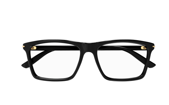 Gucci GG1445O 005 Black Clear Rectangular Men's Eyeglasses | Premium Designer Sunglasses for Men | Perfect for Business, Driving & Fashion Accessories