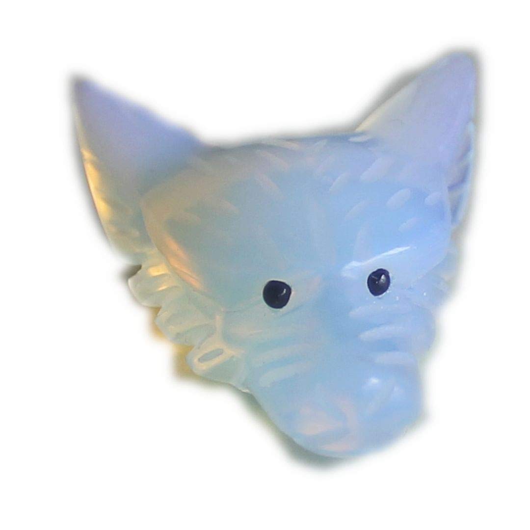 42mm Hand Carved White Opalite Wolf Head Pendant for Necklace Making - DIY Jewelry Crafting Supplies for Men & Women - Perfect for Boho, Gothic, and Nature-Inspired Jewelry Designs