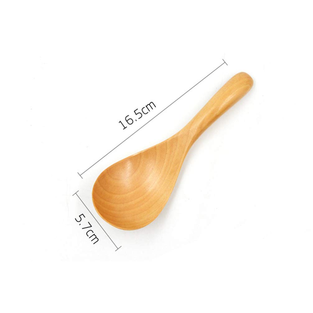 DOITOOL 2-Pack Wooden Kitchen Spoons - Rice Cooker Spoon & Soup Ladle Set - Natural Wooden Utensils for Cooking, Stirring, Serving - Perfect for Rice, Soup, Dessert & Ceramic Cookware - Essential Home Kitchen Supplies & Cooking Accessories