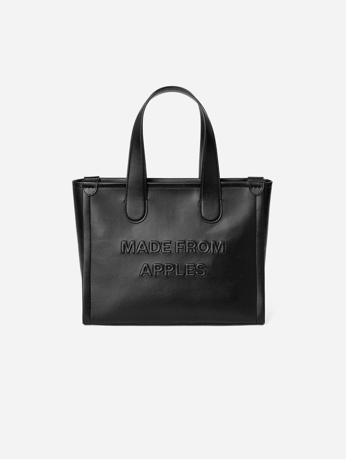 Alma L Vegan Leather Tote Bag for Women | Black | Eco-Friendly Apple Leather Handbag | Perfect for Work, Travel & Everyday Use