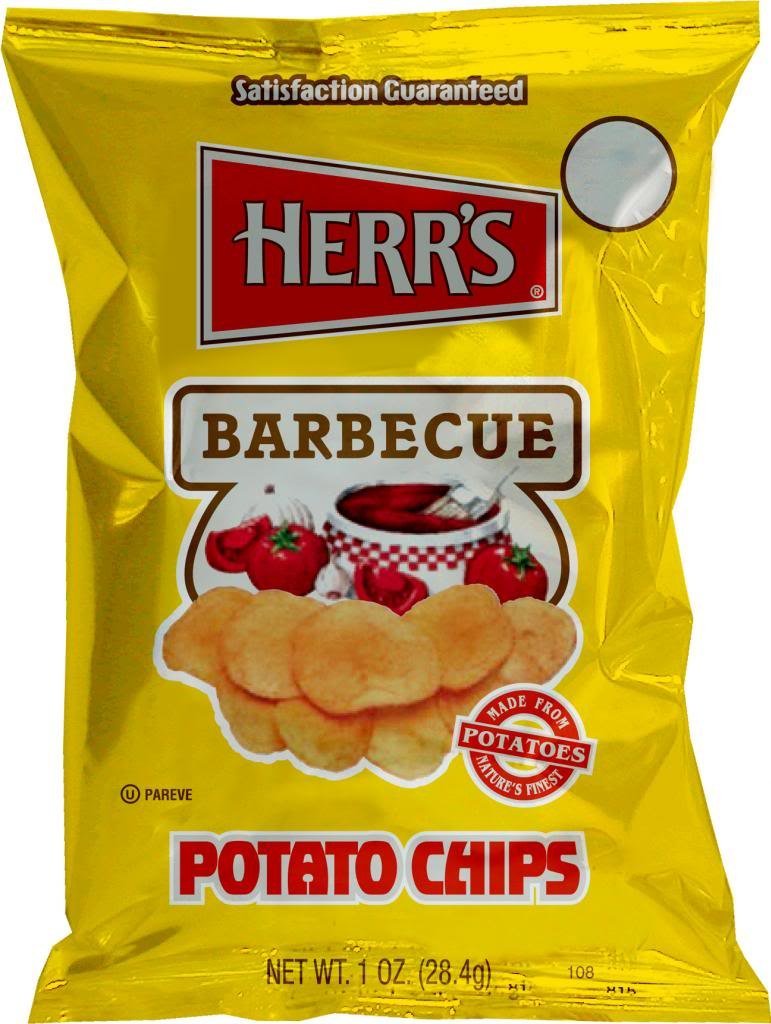 Herr's Barbecue Flavored Potato Chips - 84 Count Bulk Pack | Party Snacks, Game Day Treats & Office Break Room Supply