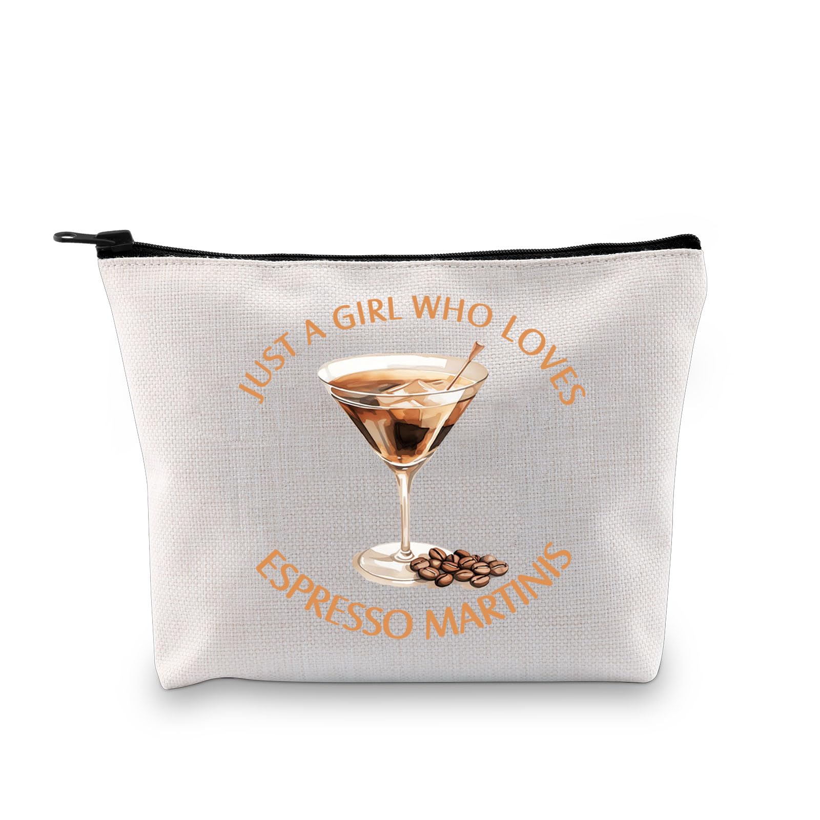 XYANFA Espresso Martini Makeup Bag for Women - Cosmetic Travel Organizer with Zipper Pouch - Perfect Gift for Coffee Lovers, Cocktail Enthusiasts & Martini Fans - Great for Travel, Parties & Everyday Use