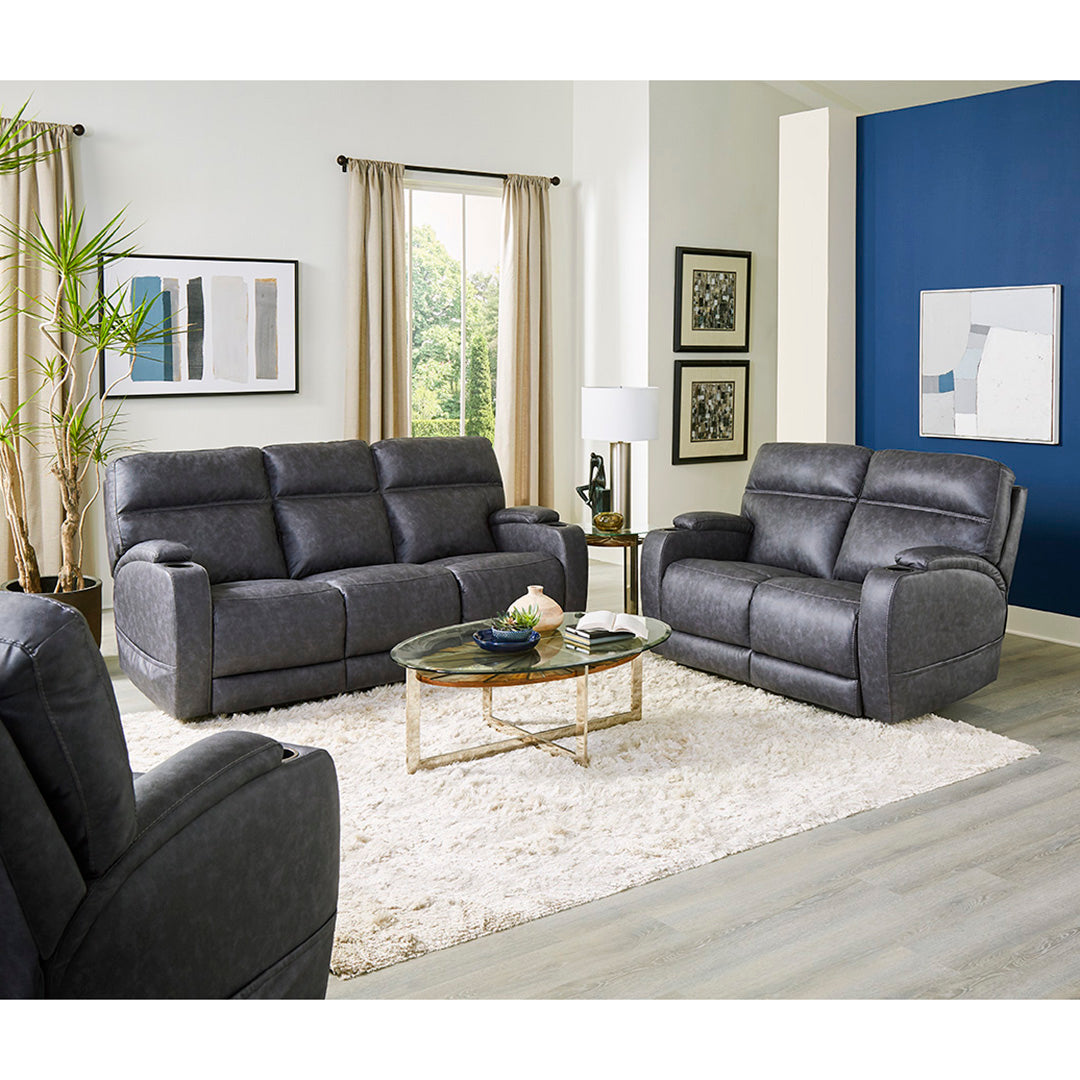 Jaguar Triple Power Recliner Sofa - 3 Motor Electric Massage Reclining Couch with USB Charger & Cup Holders - Perfect for Living Room, Home Theater & Relaxation