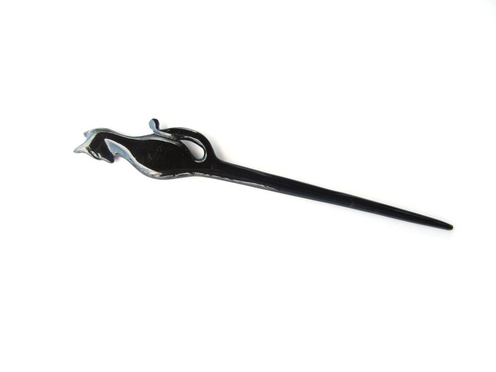 Marycrafts Handmade Black Buffalo Horn Hair Stick for Women - 7.2