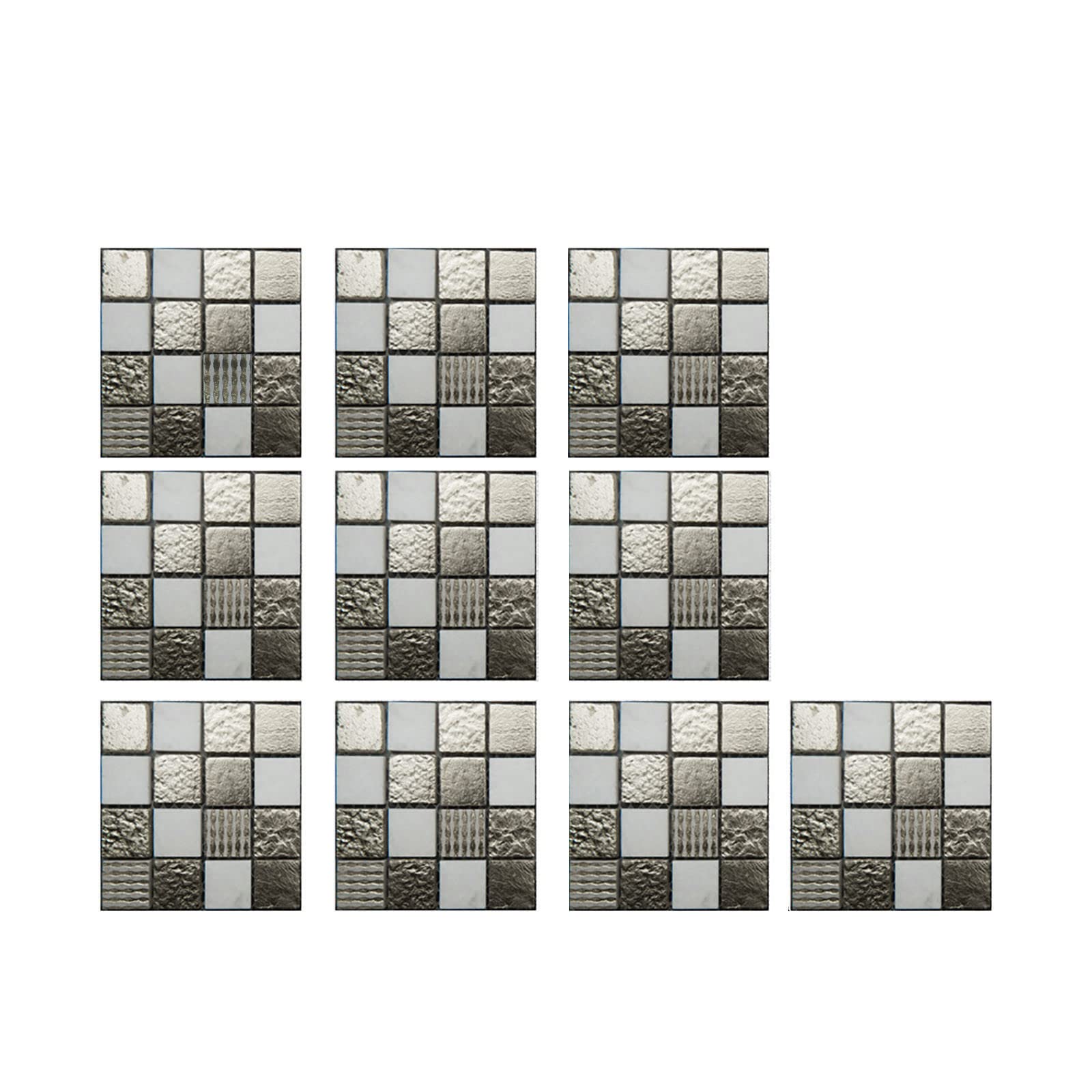 10-Piece 3D Crystal Tile Stickers - Waterproof Self-Adhesive Wall Decals for DIY Home Decor, Locker Lights & Magnetic Surfaces - Perfect for Bathroom, Kitchen, Bedroom & Office Decoration