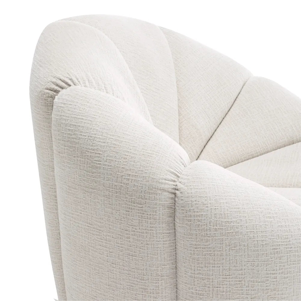 Avalon Occasional Chair - Cream Chenille Upholstered Accent Chair for Living Room, Bedroom & Office - Comfortable Modern Lounge Seating for Relaxing & Reading