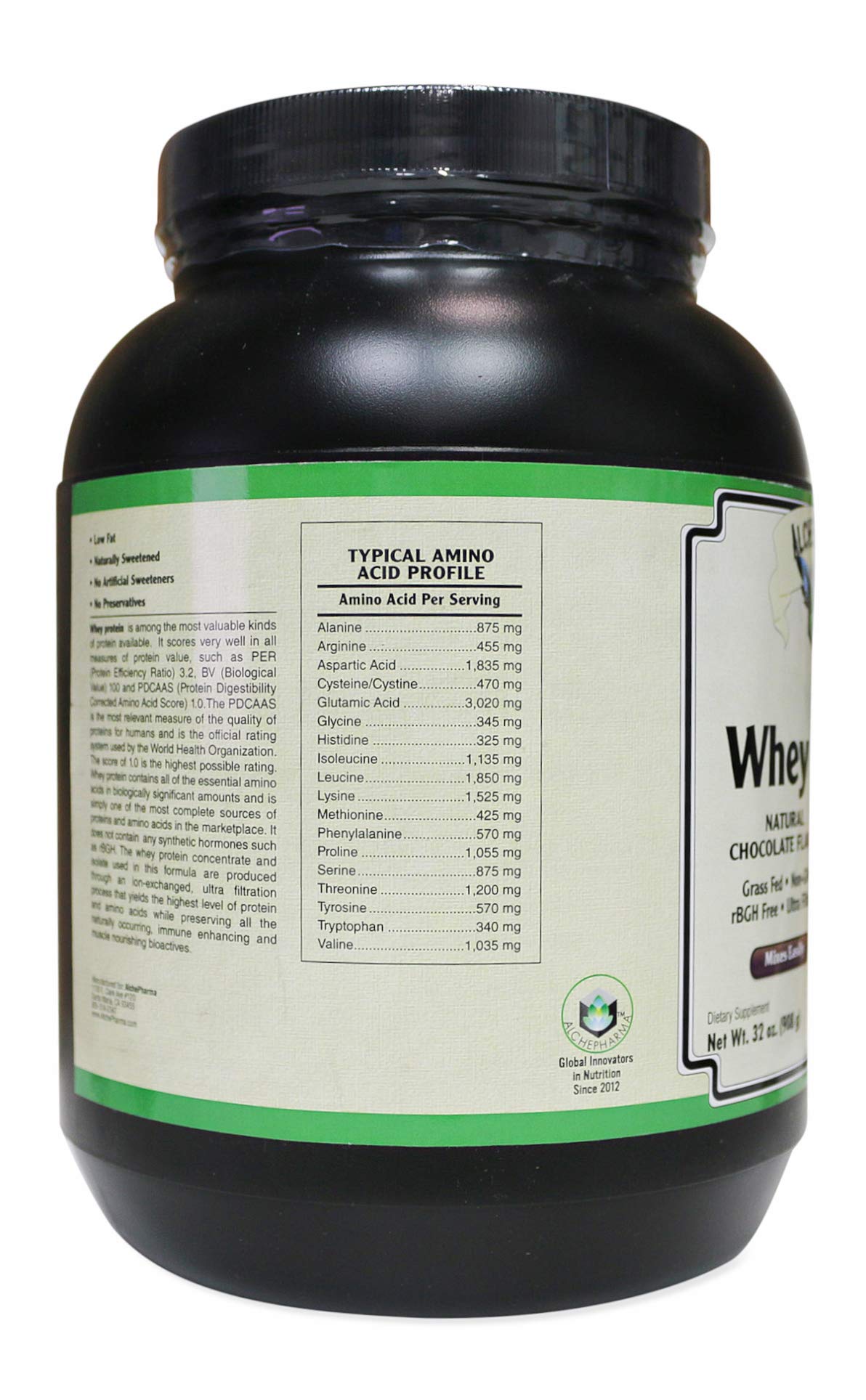 Premium Grass-Fed Whey Protein Powder - 32oz Chocolate, High PER 3.2, BV 100 & PDCAAS 1.0 for Muscle Recovery & Post-Workout Nutrition | Natural Protein Supplement for Athletes & Fitness Enthusiasts
