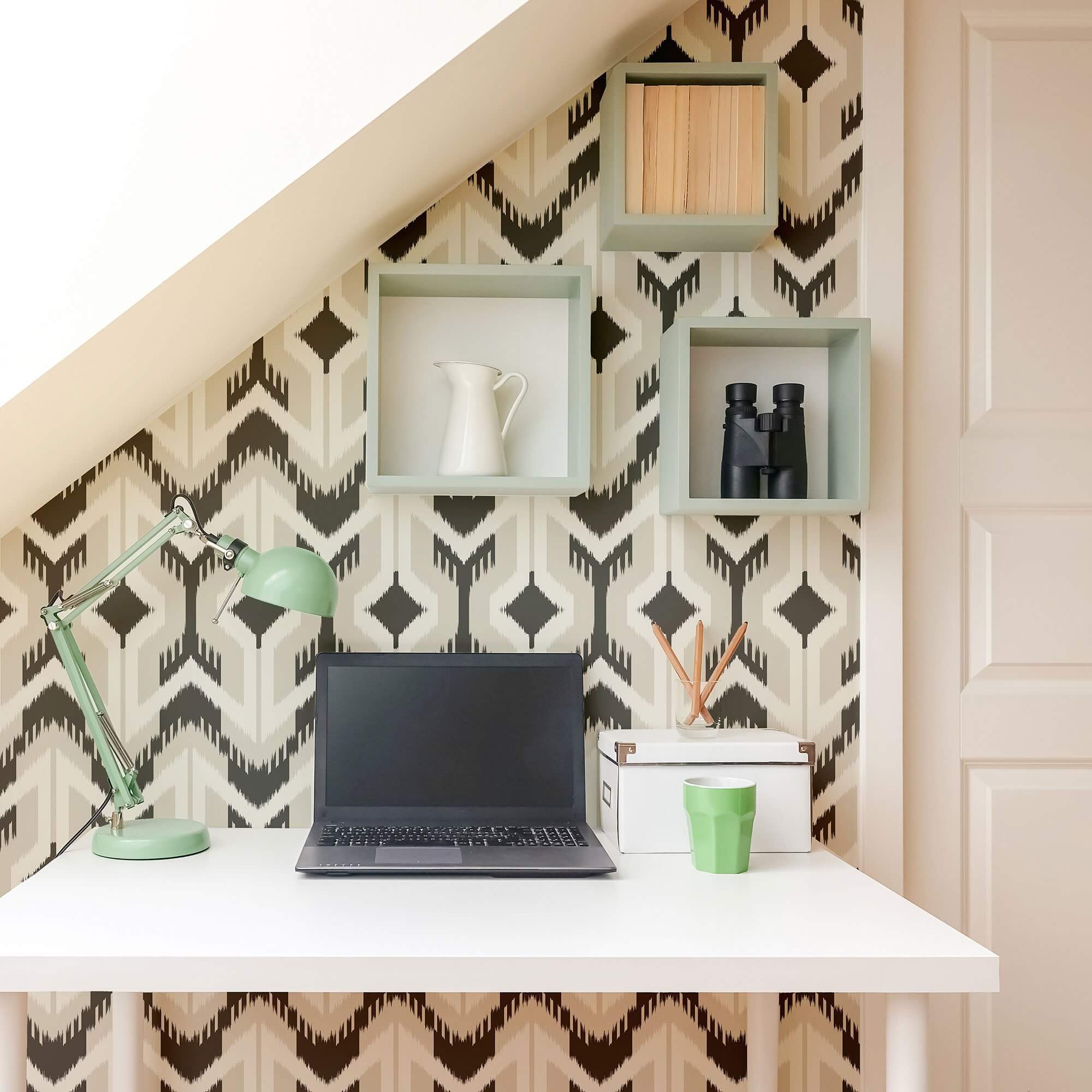 Black and White Contemporary Geometric Peel and Stick Removable Wallpaper - Modern Self-Adhesive Wall Decor for Living Room, Bedroom, Office