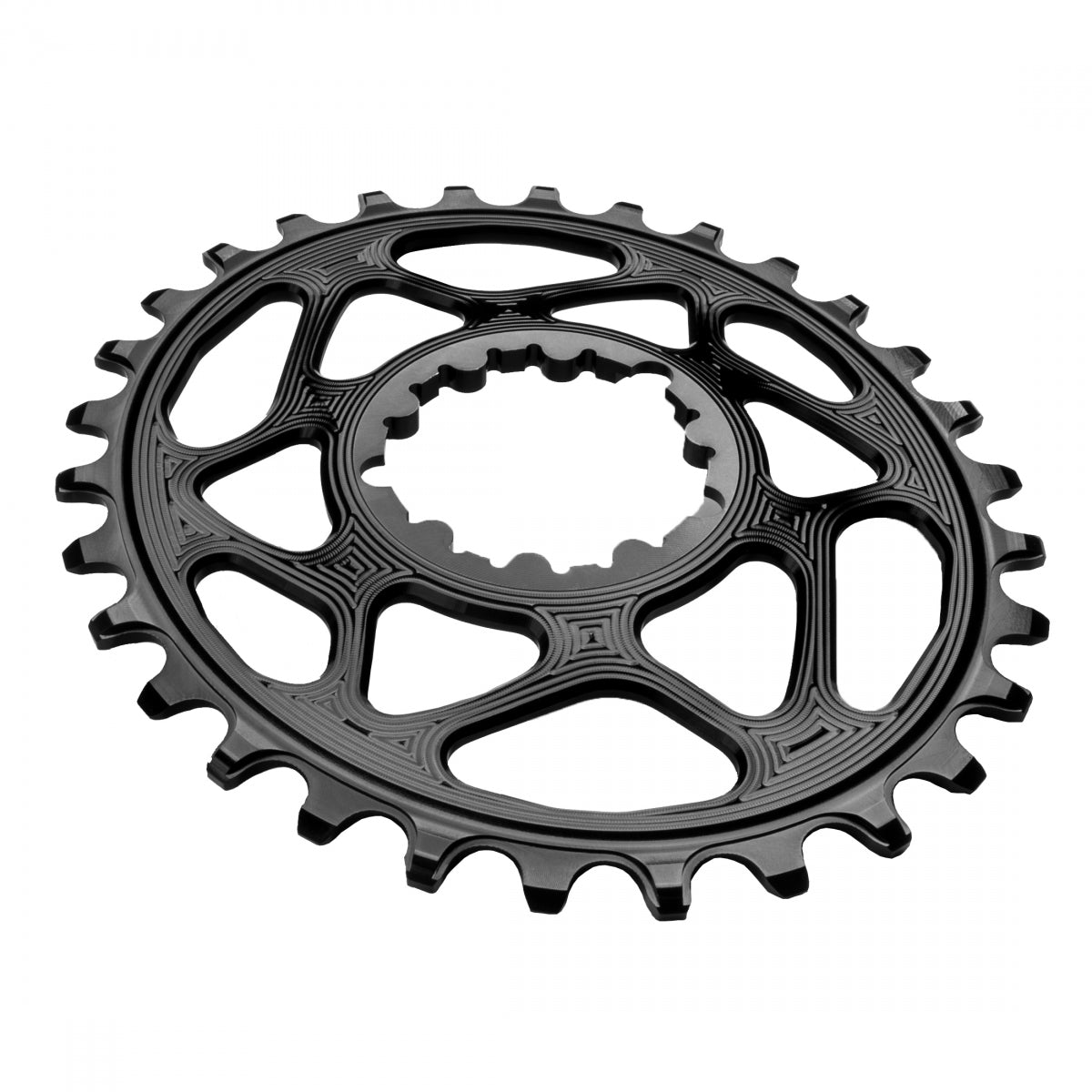 AbsoluteBLACK Oval Narrow Wide Chainring 34T - Direct Mount for 10/11/12 Speed Bikes - Lightweight Aluminum MTB Chainring for Enhanced Pedaling Efficiency - Perfect for Mountain Biking, Trail Riding & Off-Road Cycling