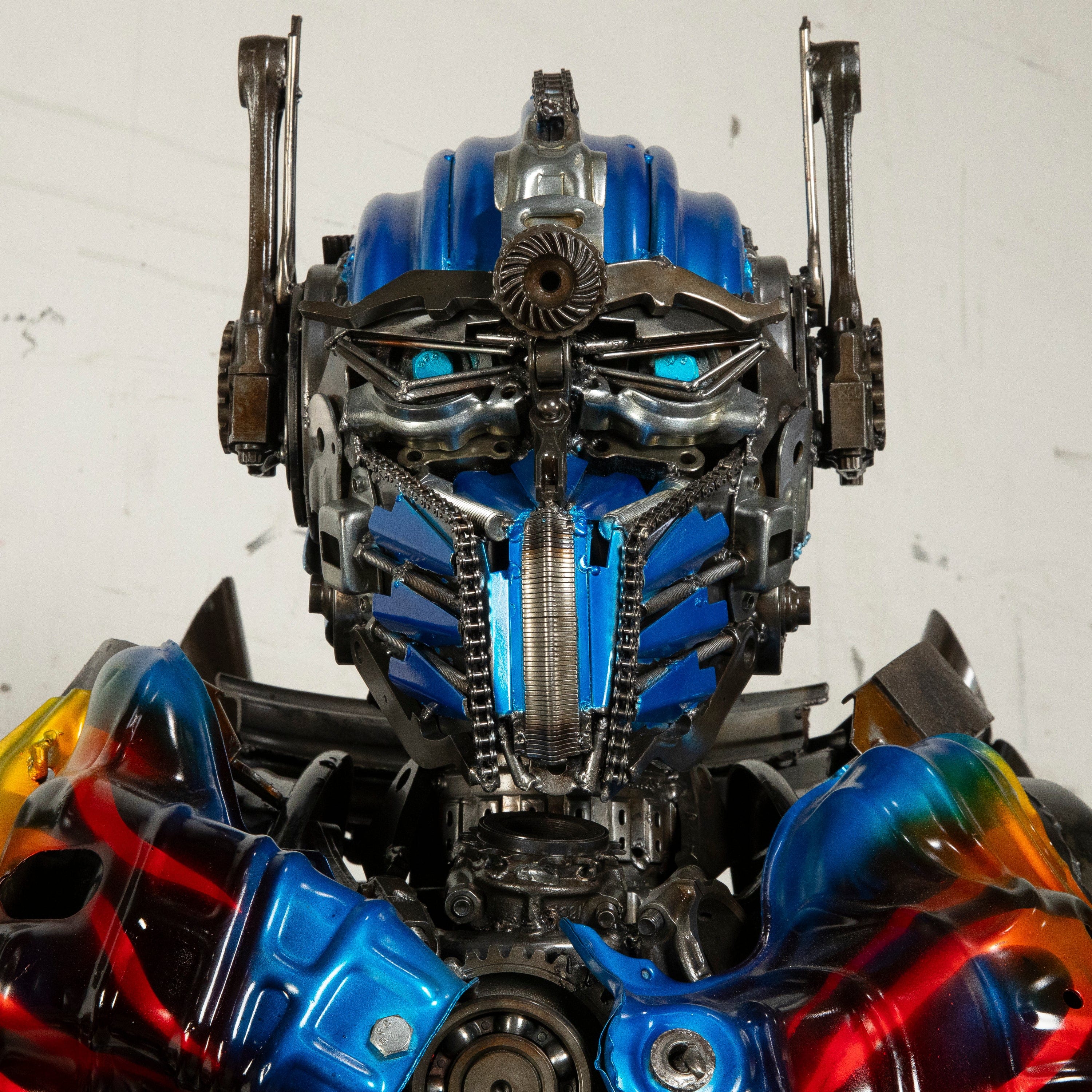 Optimus Prime Inspired Recycled Metal Art Sculpture - 12