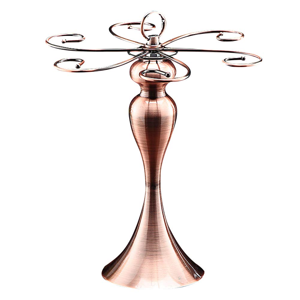Elegant Antique Brass Metal Wine Glass Rack - Stemware Hanging Holder for Storage, Display & Drying - Perfect for Kitchen, Bar, Wine Cellar & Home Decor