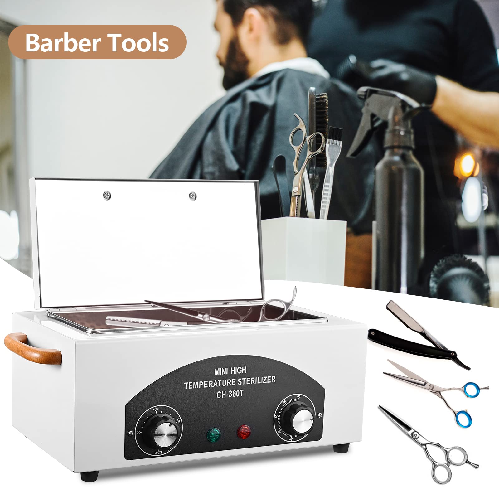 110V 300W High Temperature Autoclave Sterilizer Machine - 1.5L Dry Heat Nail & Dental Tool Sterilizer with Handle for Salon & Spa Equipment | Perfect for Metal Tools Disinfection in Beauty Clinics