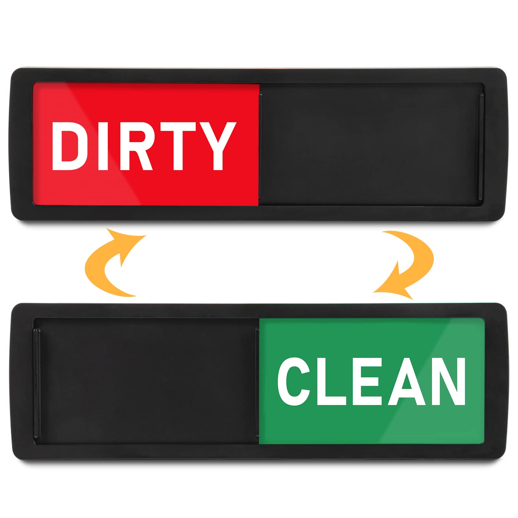 Dishwasher Magnet Clean Dirty Sign - Black Kitchen Appliance Indicator for Dishwasher, Fridge & Dish Bin - Perfect for Home, Office & Restaurant Use