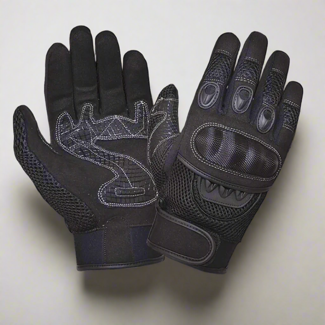 Open Road Hard Knuckle Mesh Motorcycle Gloves - Breathable Protective Riding Gloves for Men & Women - Perfect for Cruiser, Touring & Street Biking