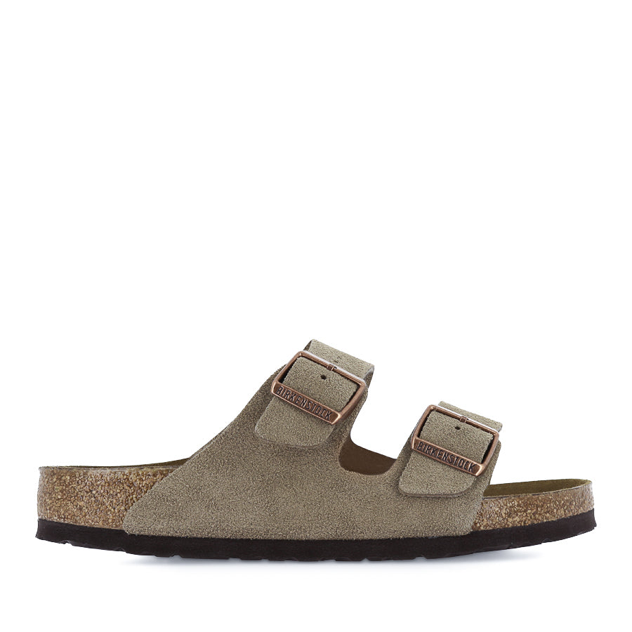 ARIZONA SFB Suede Shoes for Women - Comfortable Taupe Suede Sandals | Perfect for Casual Wear, Beach, and Summer Outfits