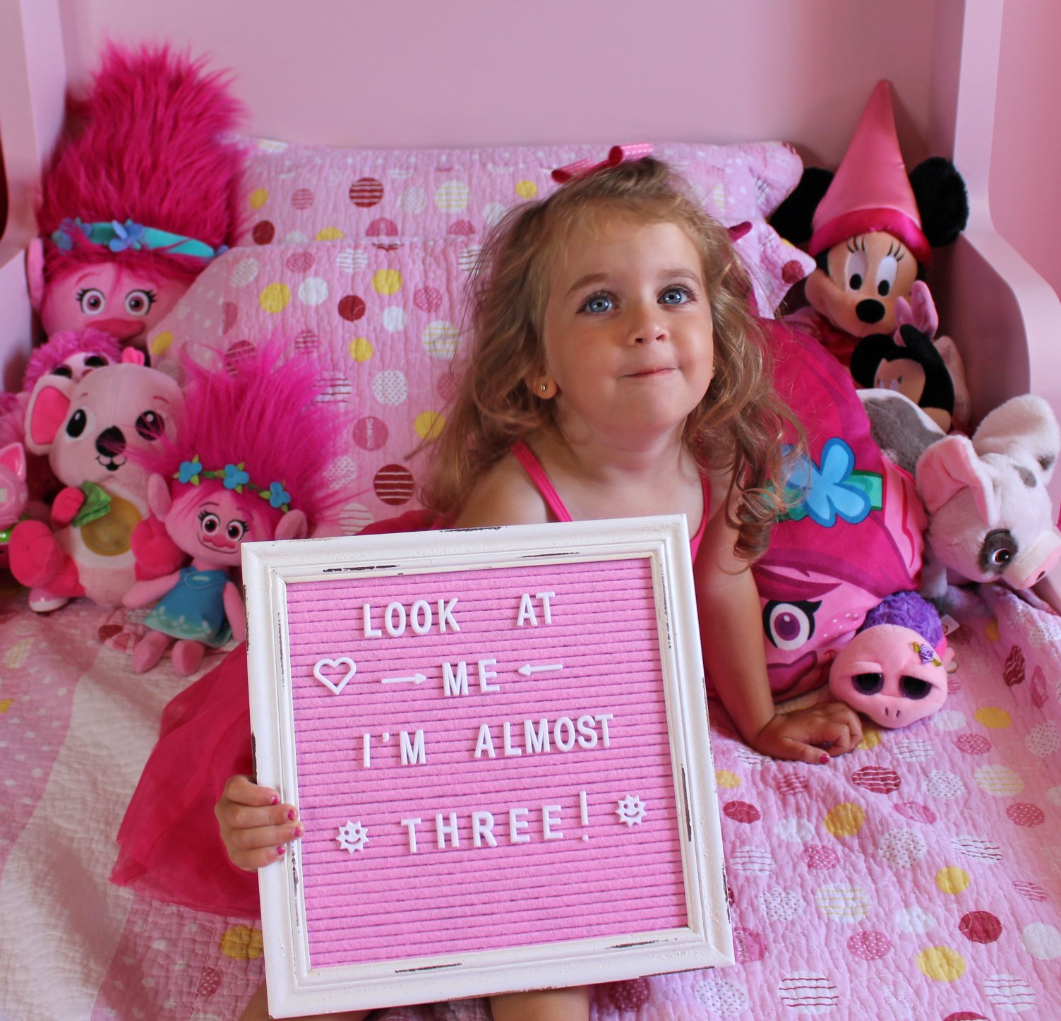 Pink Felt Letter Board with Rustic Wood Frame - 10x10 Changeable Message Board for Baby Announcements, Rustic Farmhouse Decor - Includes 350 Letters & Stand (Perfect for Nursery, Wedding, Birthday, Home Decor)