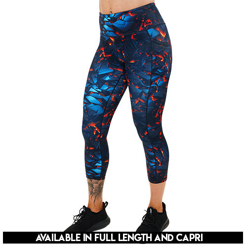 Lava Print Leggings for Women - Trendy & Comfortable Workout Pants for Yoga, Running & Gym - Fun The Floor Is Lava Inspired Design