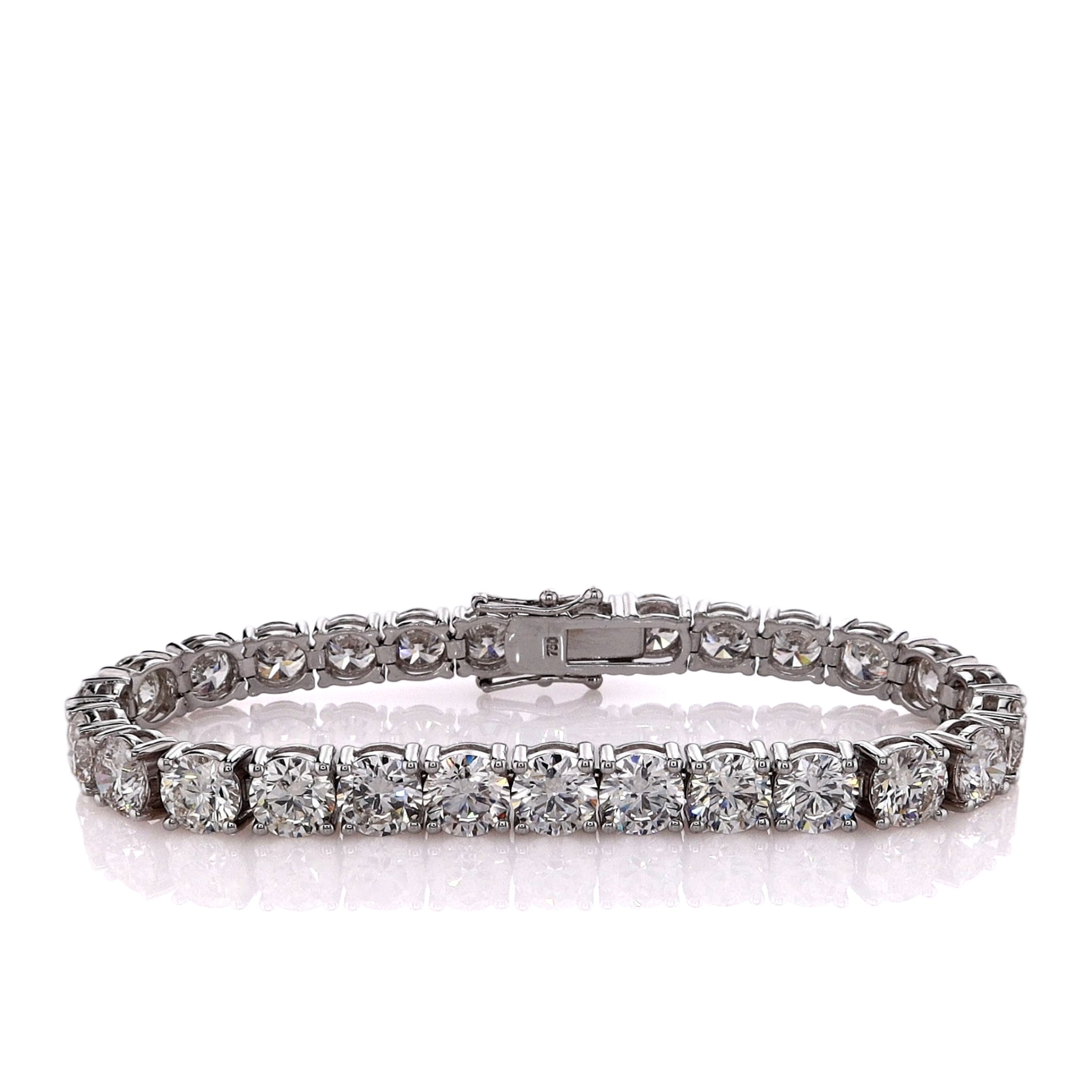 18K White Gold 27.65 Carat Diamond Tennis Bracelet for Women - Elegant Luxury Jewelry Gift for Anniversary, Wedding & Special Occasions
