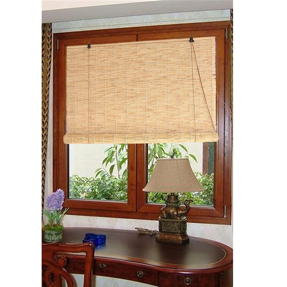 Natural Bamboo Blinds for Windows & Patio - Waterproof Outdoor Bamboo Shades, 70% Shading Rate, Sun Protection & Ventilation - Perfect for Living Room, Bedroom, and Garden Privacy
