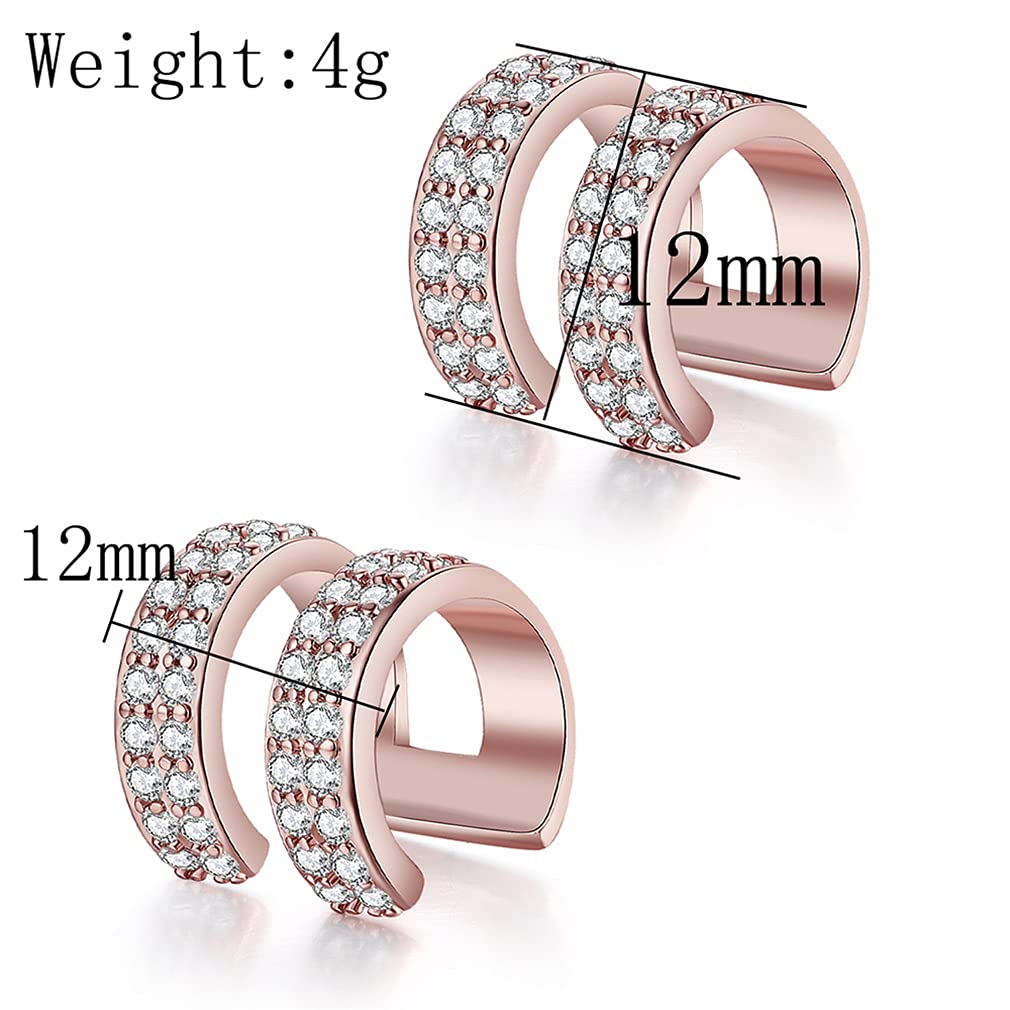 Non-Pierced Clip-On Earrings for Women - Elegant Cubic Zirconia Ear Jewelry - Perfect for Parties, Weddings & Everyday Wear