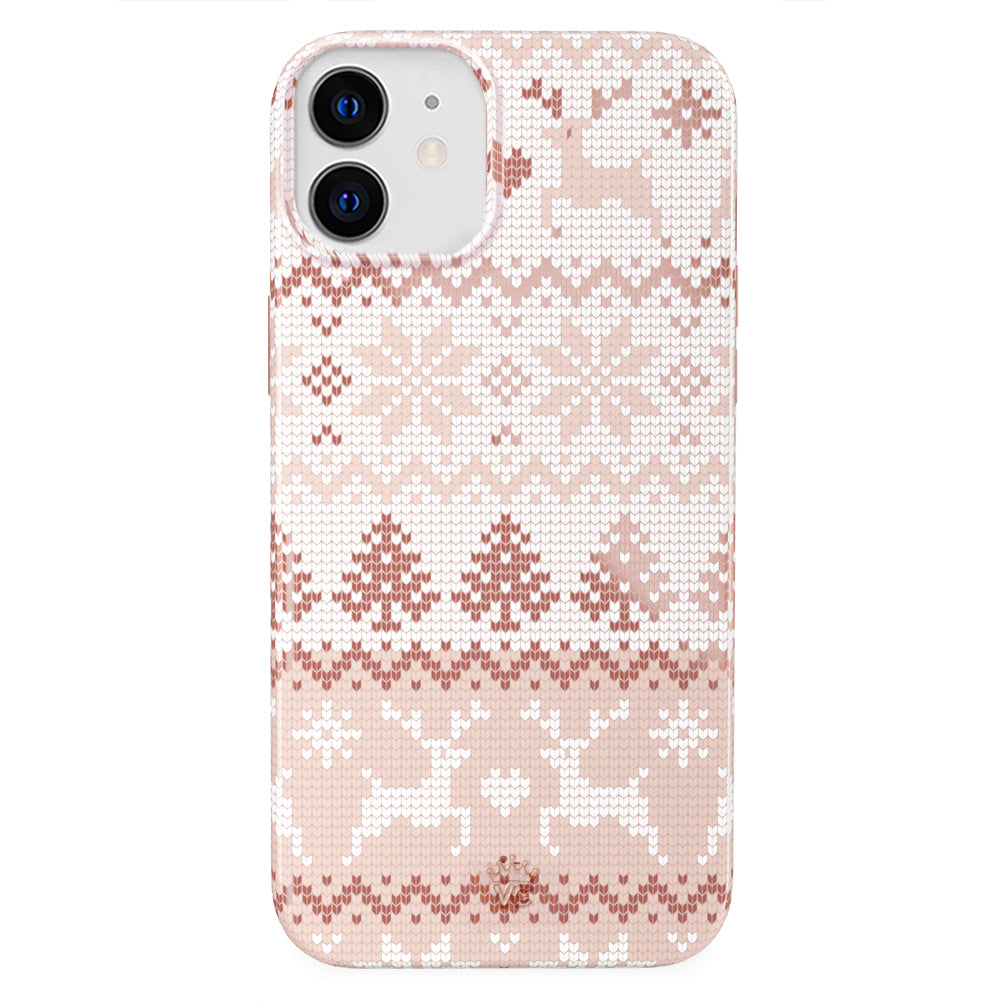 Soft & Cozy Chai Sweater Design iPhone Case - Trendy Knit Pattern Phone Cover for iPhone 13/14/15 Pro Max - Perfect for Fall & Winter Fashion Accessory