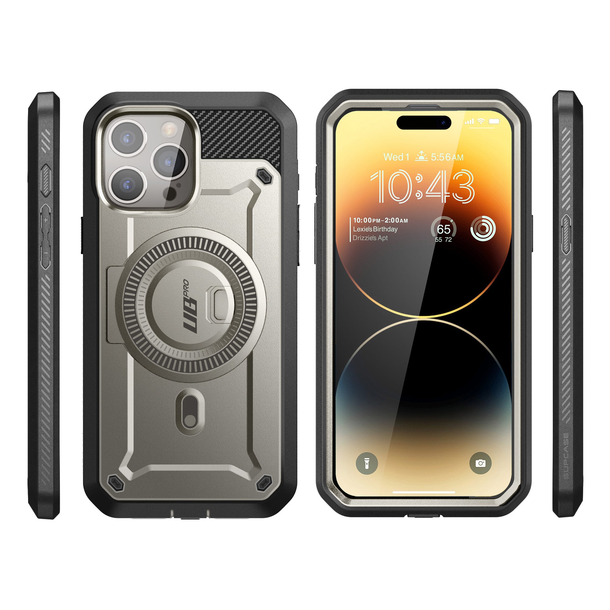iPhone 15 Pro 6.1 Inch Unicorn Beetle Pro Mag Rugged Case with MagSafe - Titanium Gray | Shockproof Protective Cover for Outdoor, Travel & Daily Use
