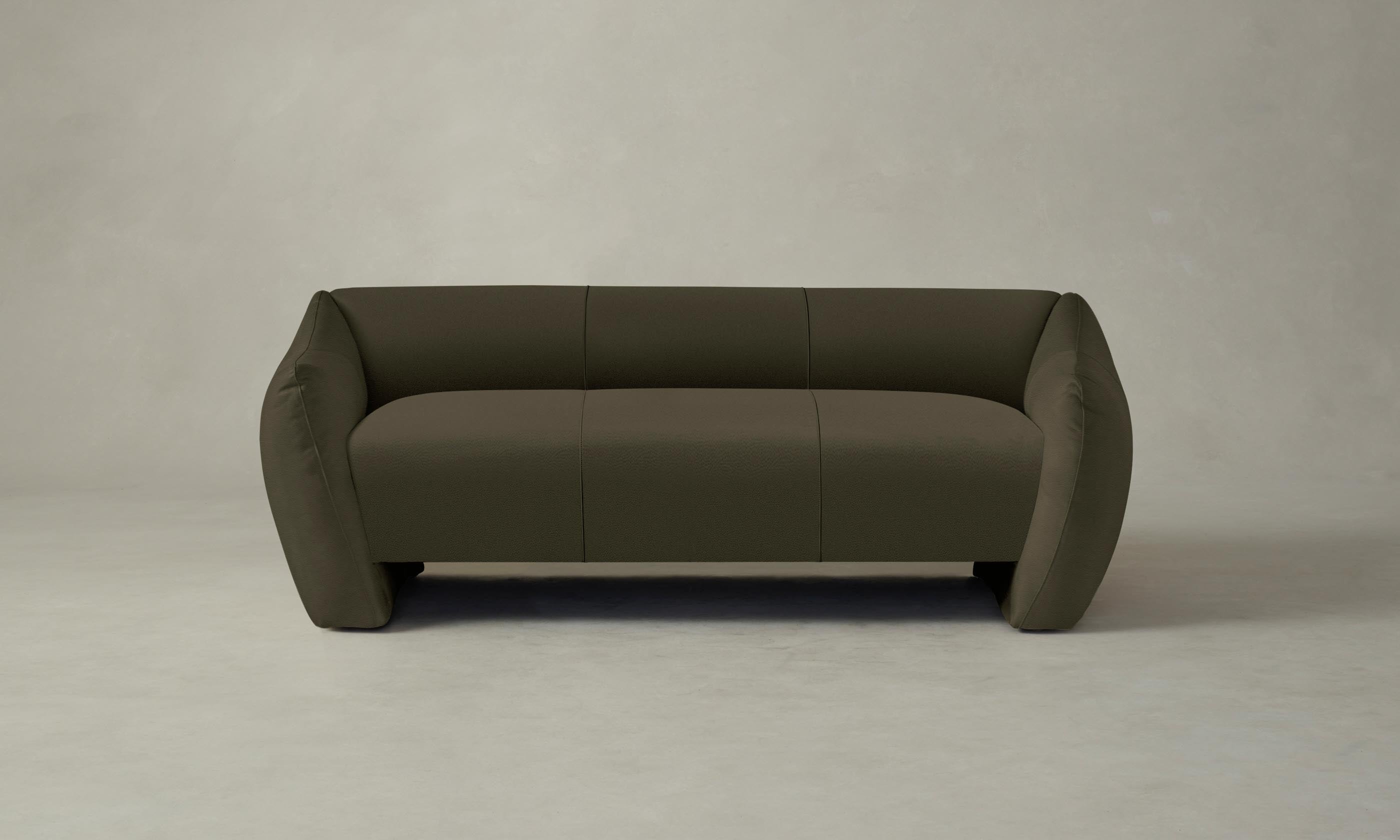 Premium Pebbled Leather Bond Settee in Truffle Brown - Luxurious Living Room Sofa for Modern Home Decor