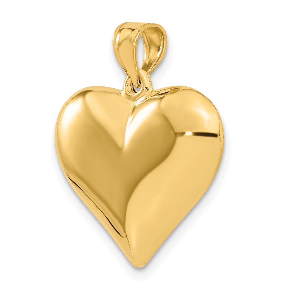 Gold Large Puffed Heart Charm Pendant - Model C2913 | Elegant Jewelry Gift for Women, Valentine's Day, Anniversary & Special Occasions