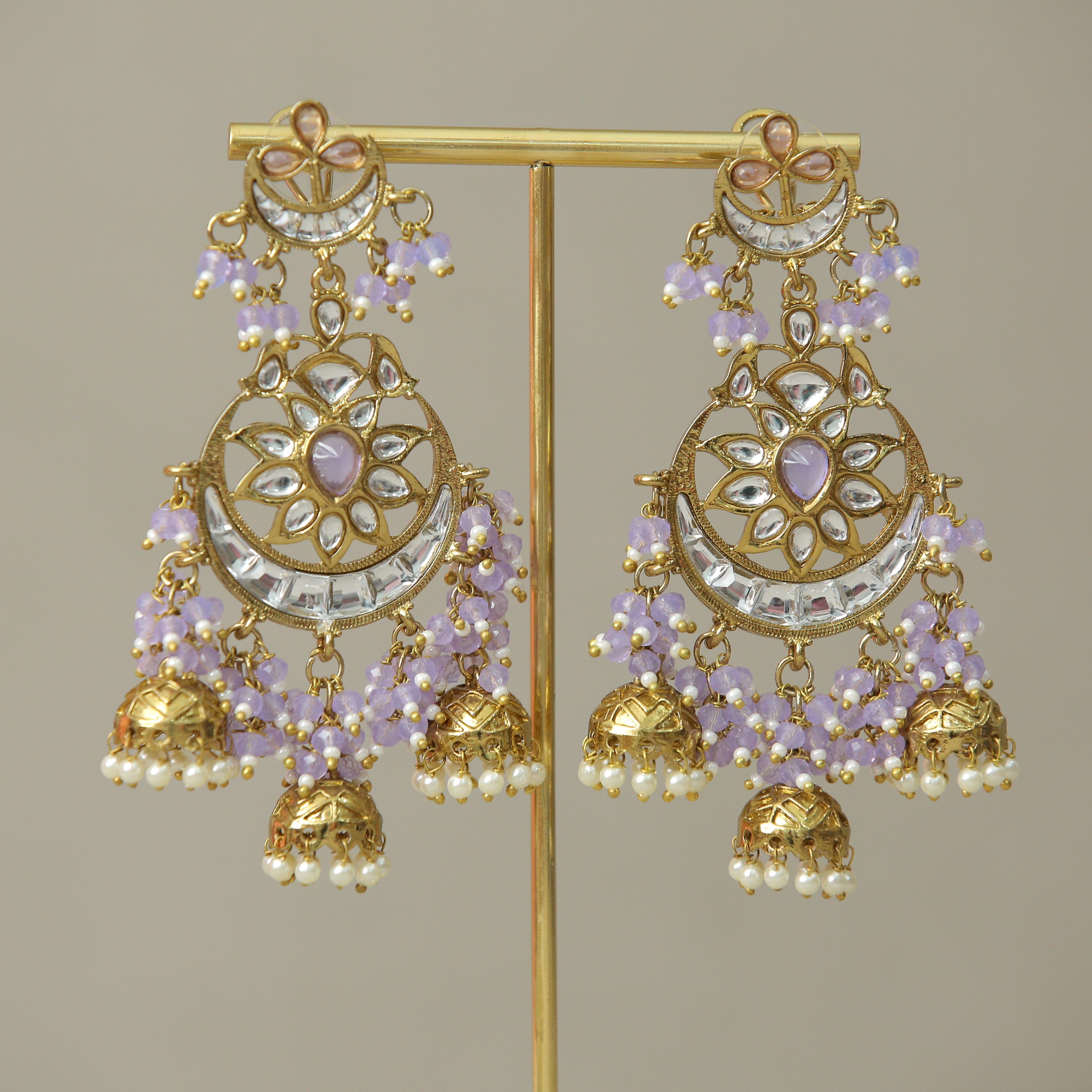 Exquisite Amara Kundan Earrings for Women – Handmade Indian Jewelry with Kundan Stones – Perfect for Weddings, Parties & Special Occasions