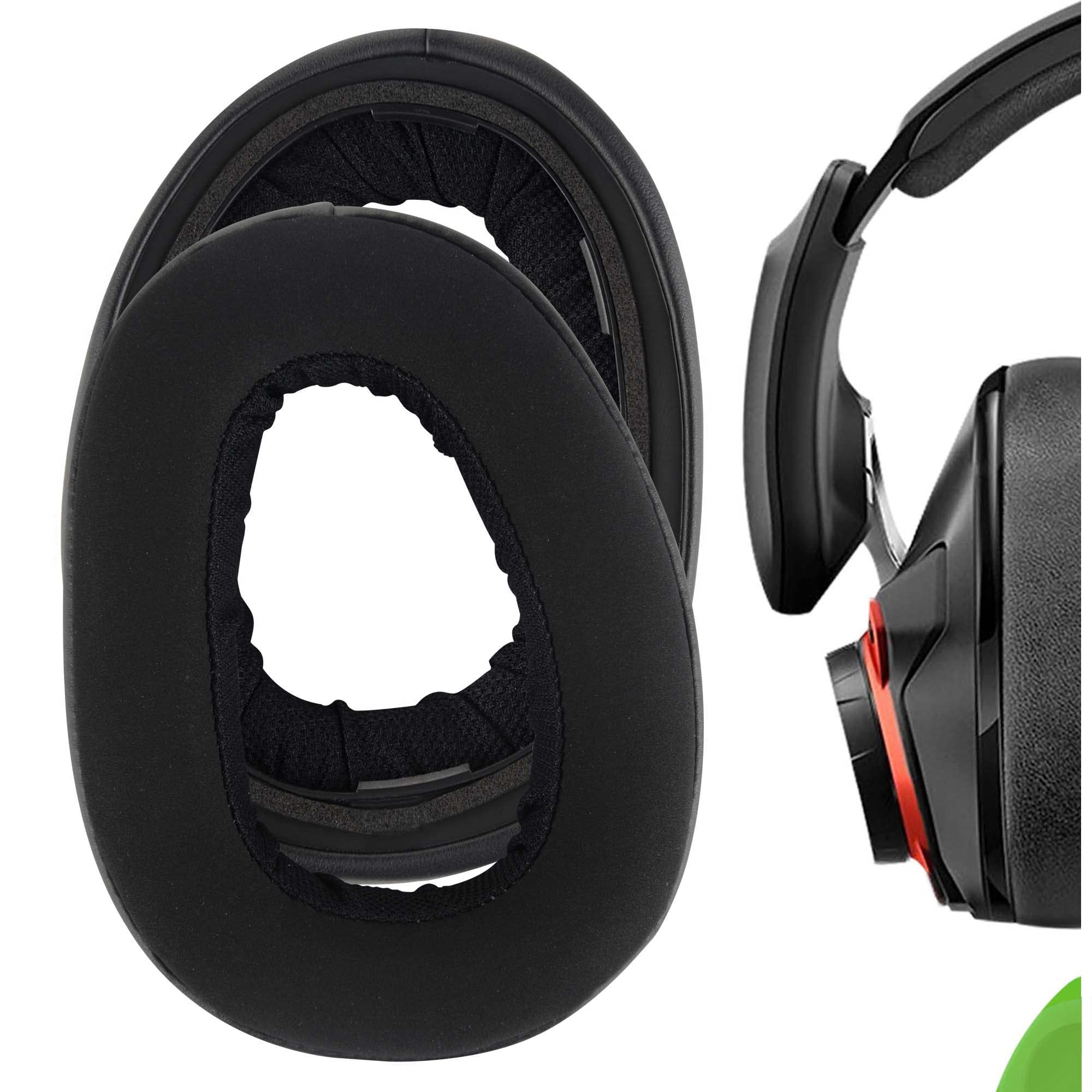 Geekria Comfort Hybrid Velour Replacement Ear Pads for Sennheiser GSP 600, GSP 601, GSP 602, GSP 670, GSP 500 Headphones - Premium Headset Earpads & Ear Cushions for Gaming, Music & Office Use (Black)