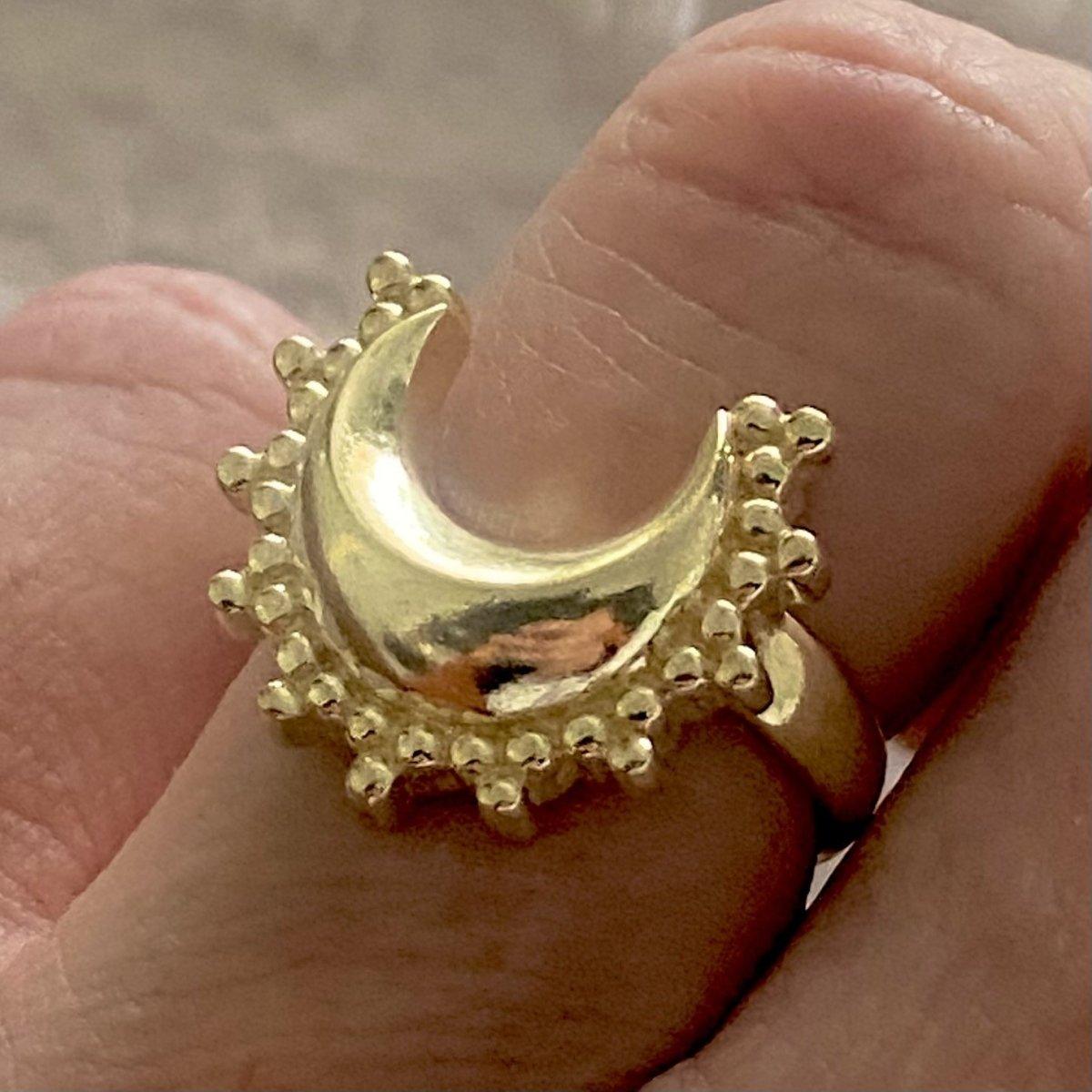Laihas Prestige 'Tammie' Boho Crescent Moon Goddess Ring - 14K Gold Plated Hippie Jewelry for Women | Perfect for Music Festivals, Beach Parties & Boho Fashion
