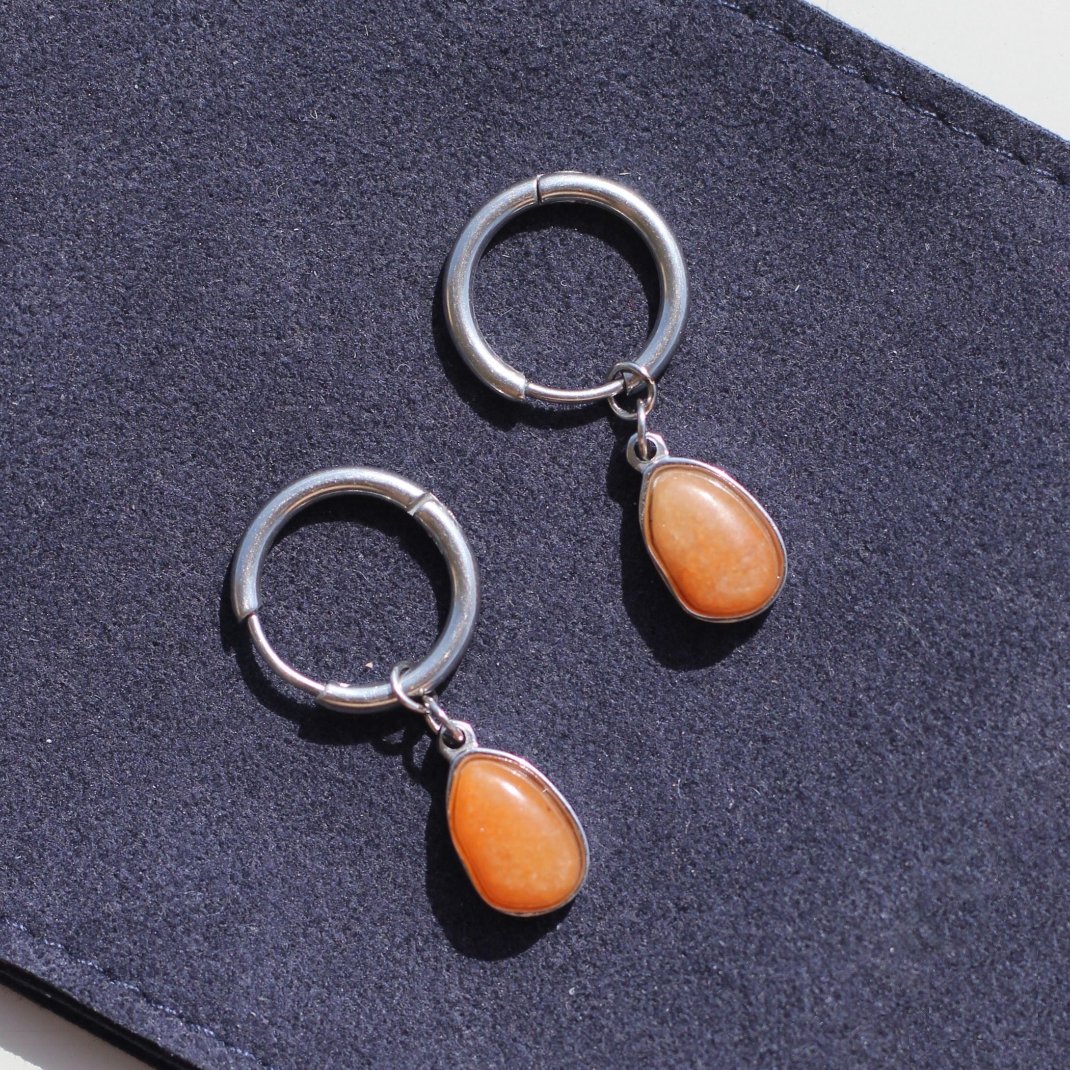 Orange Aventurine Drop Earrings for Women - Natural Gemstone Dangle Earrings for Everyday Wear & Special Occasions | Boho Chic Jewelry Gift Idea