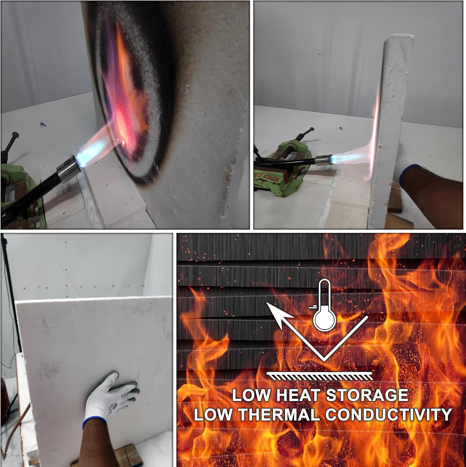 High-Temperature Ceramic Fiber Insulation Board - 2300°F Heat Resistant - 1.6