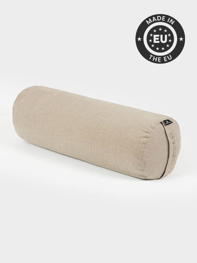 Organic Buckwheat Meditation Bolster Cushion - Yoga Studio Essential for Zen Practice, Home Meditation & Relaxation - Eco-Friendly Linen Cover