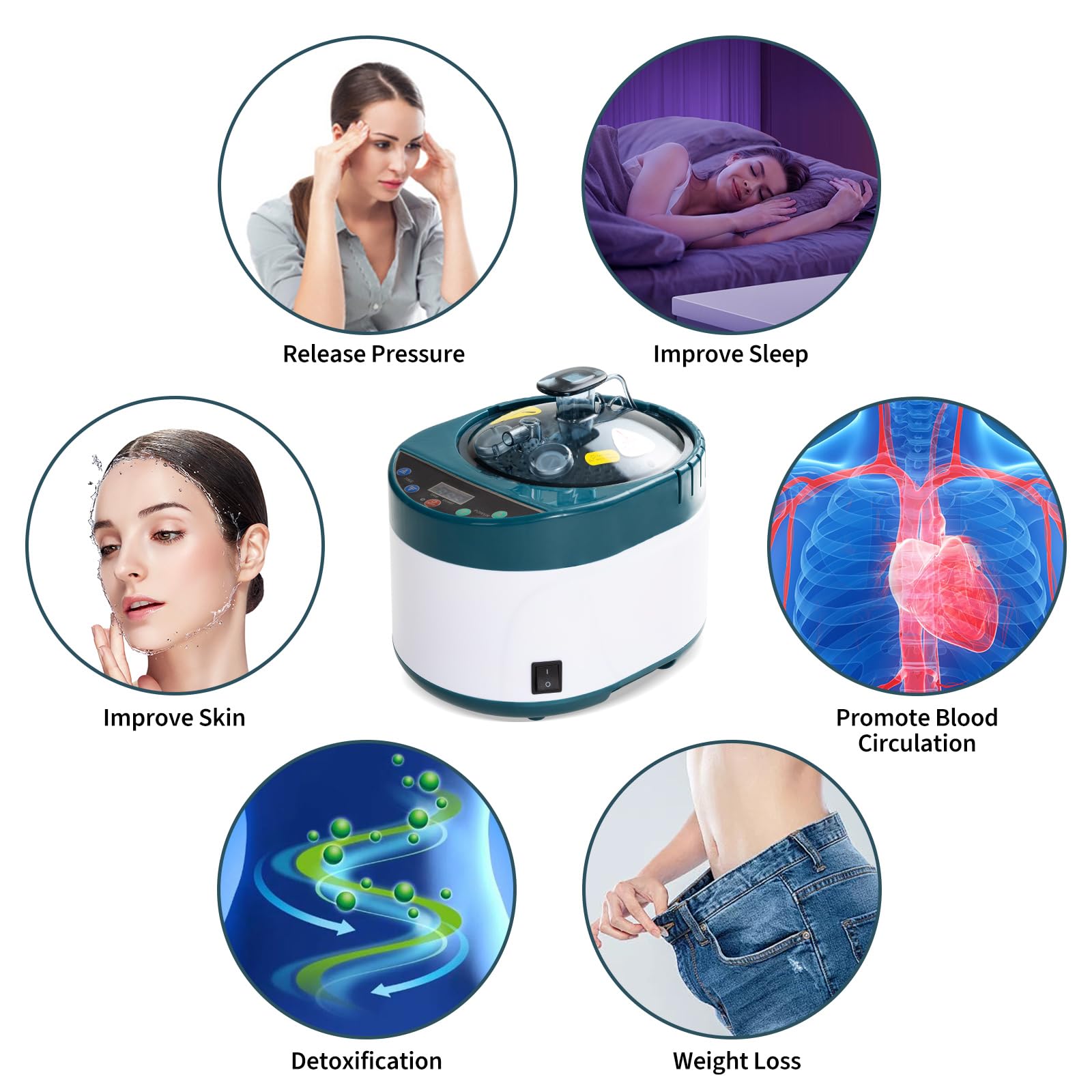 Portable Sauna Steamer 4L - Remote Control Home Sauna Steam Generator with Timer & Temperature Display - Stainless Steel Sauna Pot for Relaxation, Detox & Spa Therapy - Perfect for Home Wellness & Stress Relief