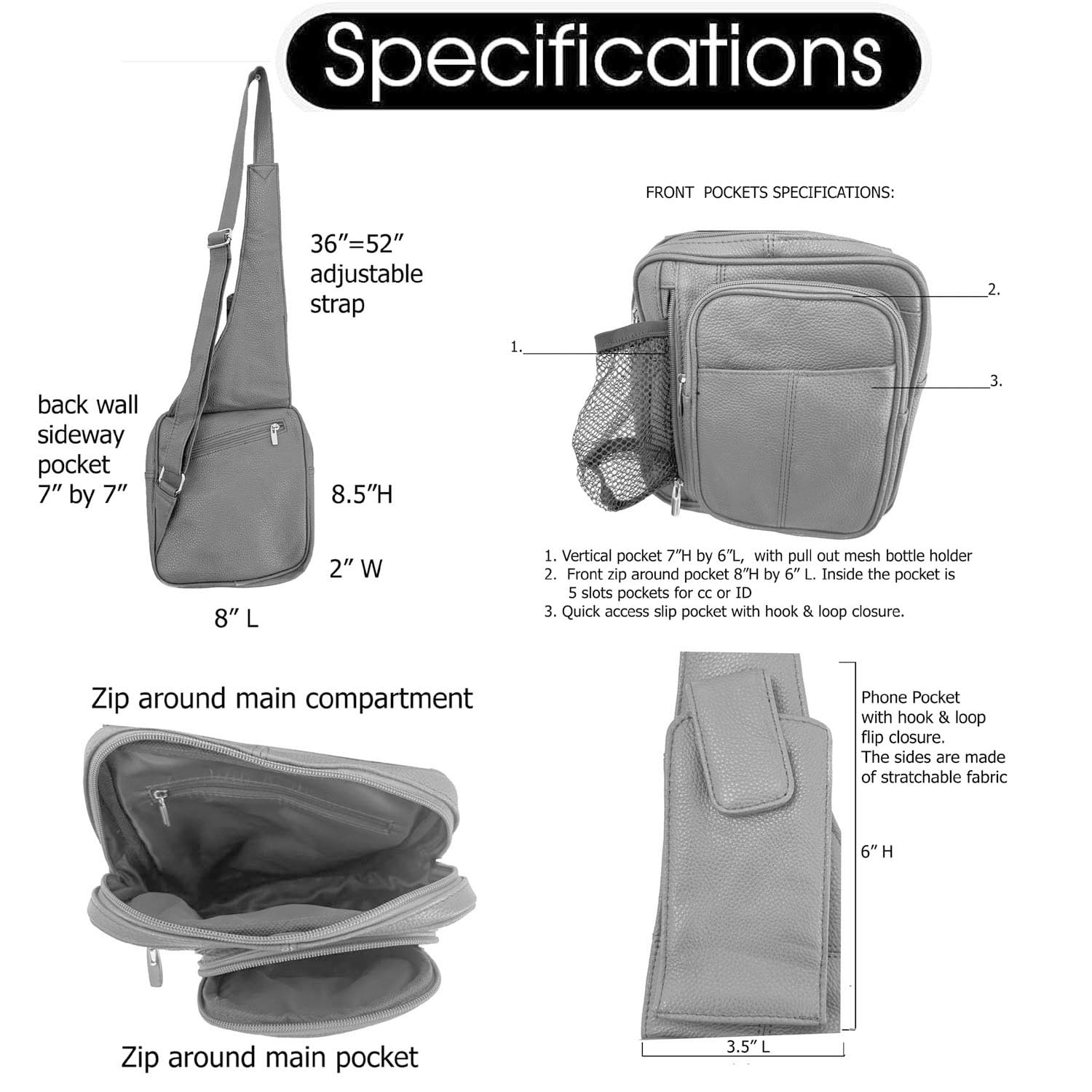 SILVERFEVER Genuine Leather Sling Backpack - Unisex Crossbody Bag for Men & Women - Perfect for Travel, Hiking, and Daily Commute