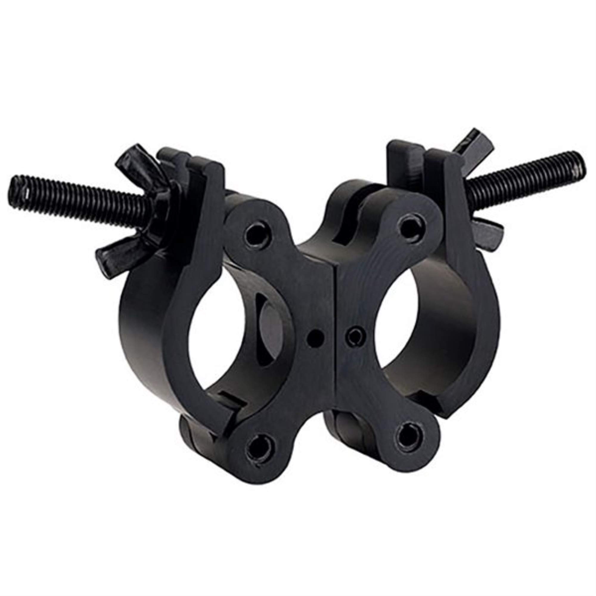 Black Aluminum Swivel Dual Pro Wide Lighting Clamp - Adjustable Studio Light Mount for Photography, Videography & Live Streaming