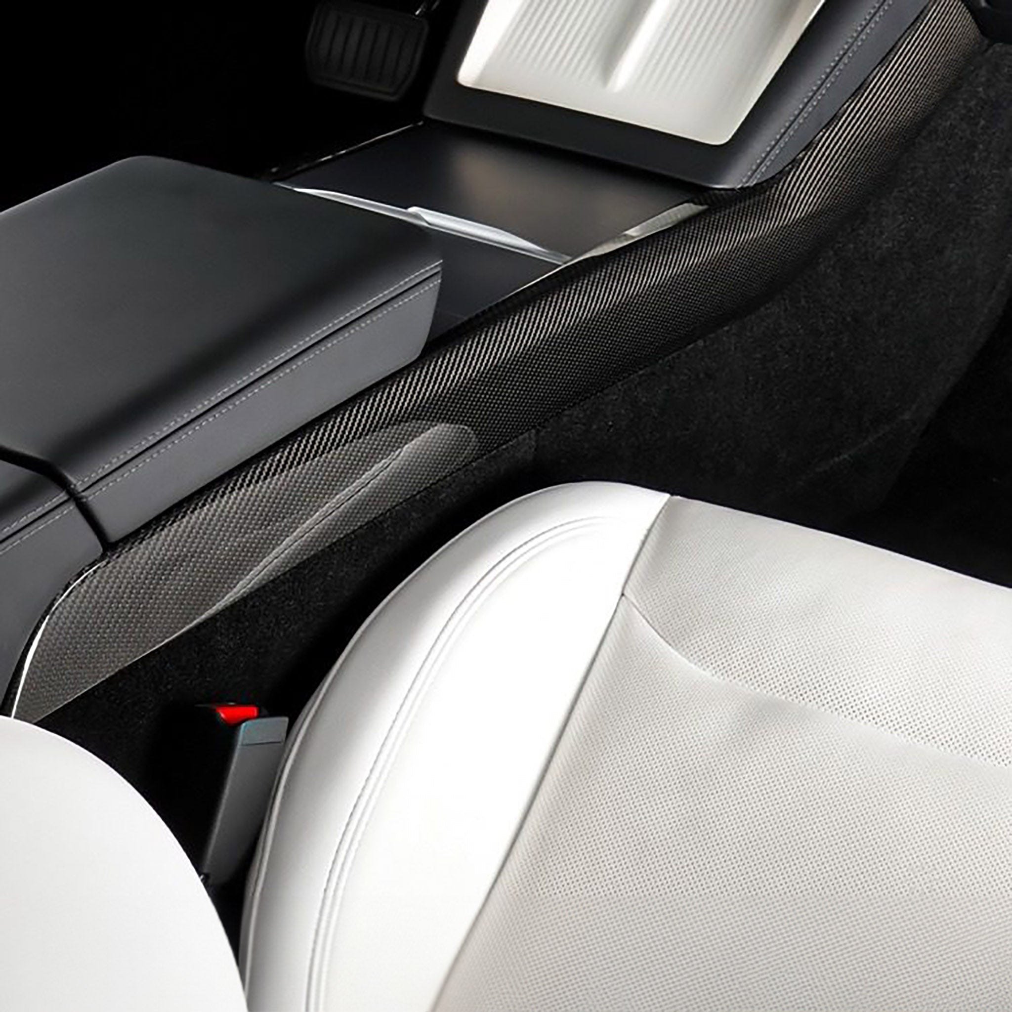 Premium Real Carbon Fiber Center Console Side Panel Covers for Tesla Model 3 Highland 2024+ (2-Piece Set) - Enhance Interior Style & Protect from Scratches for Daily Driving & Road Trips
