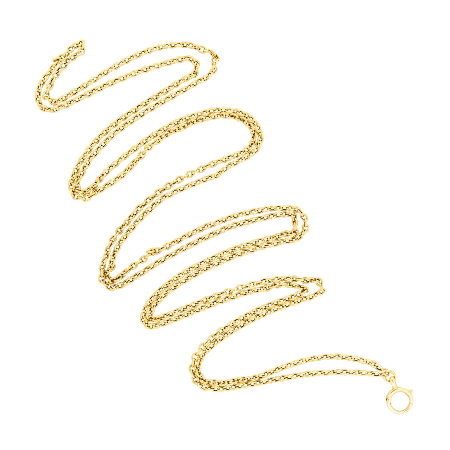 Elegant Art Nouveau 18k Gold Cable Chain Necklace - 62 Inch Length for Women | Perfect for Layering, Gift Giving & Special Occasions