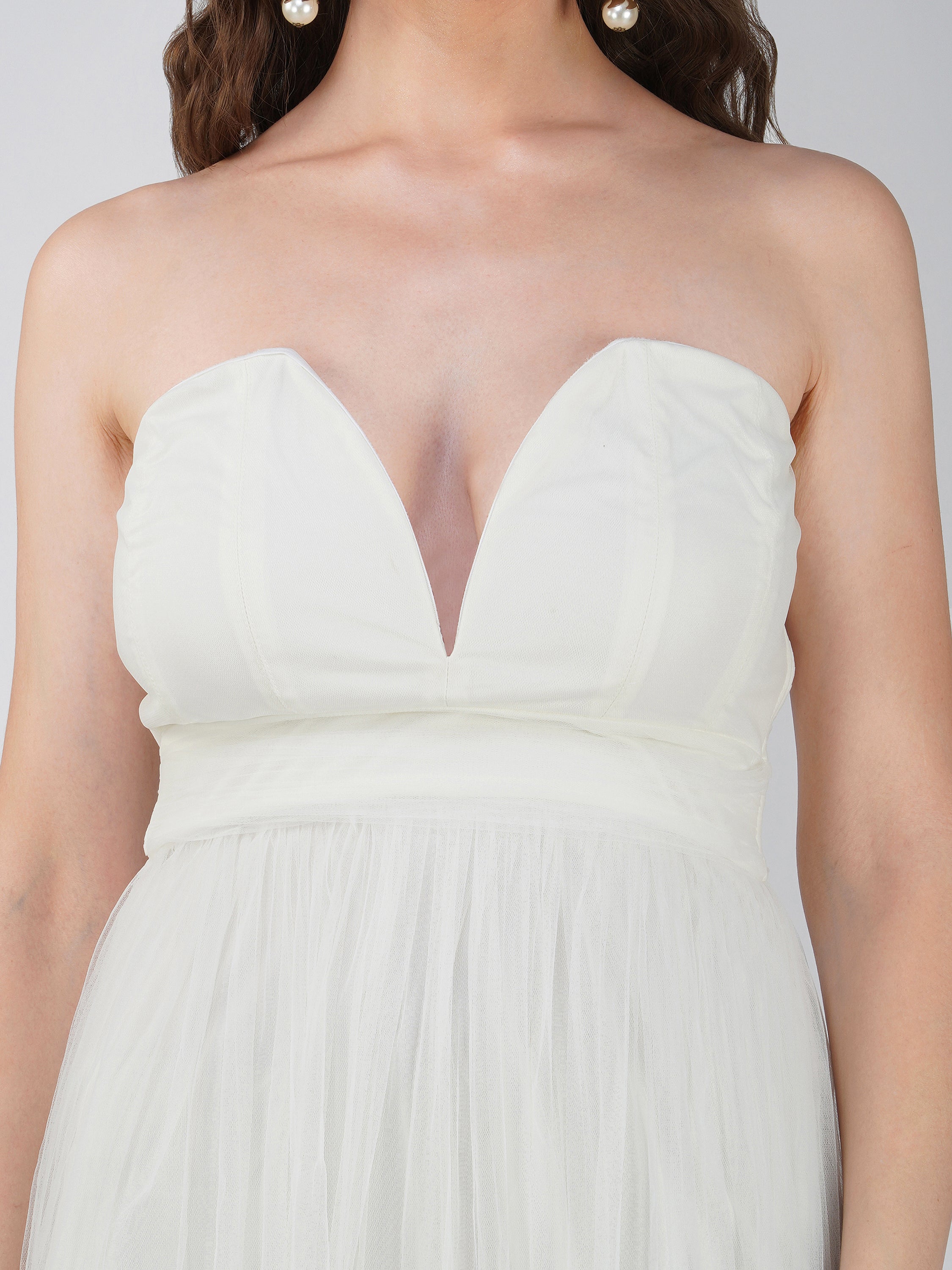 Orion Ivory Tulle Midi Bridal Dress - Elegant Wedding Guest Dress for Bridal Shower, Engagement Party & Formal Events