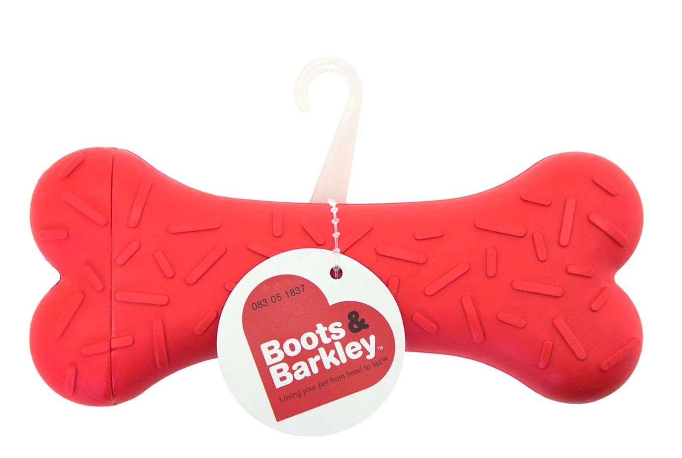 Boots & Barkley Durable Rubber Bone Dog Toy - Chew Resistant Pet Toy for Small, Medium & Large Dogs - Perfect for Playtime, Training & Dental Health
