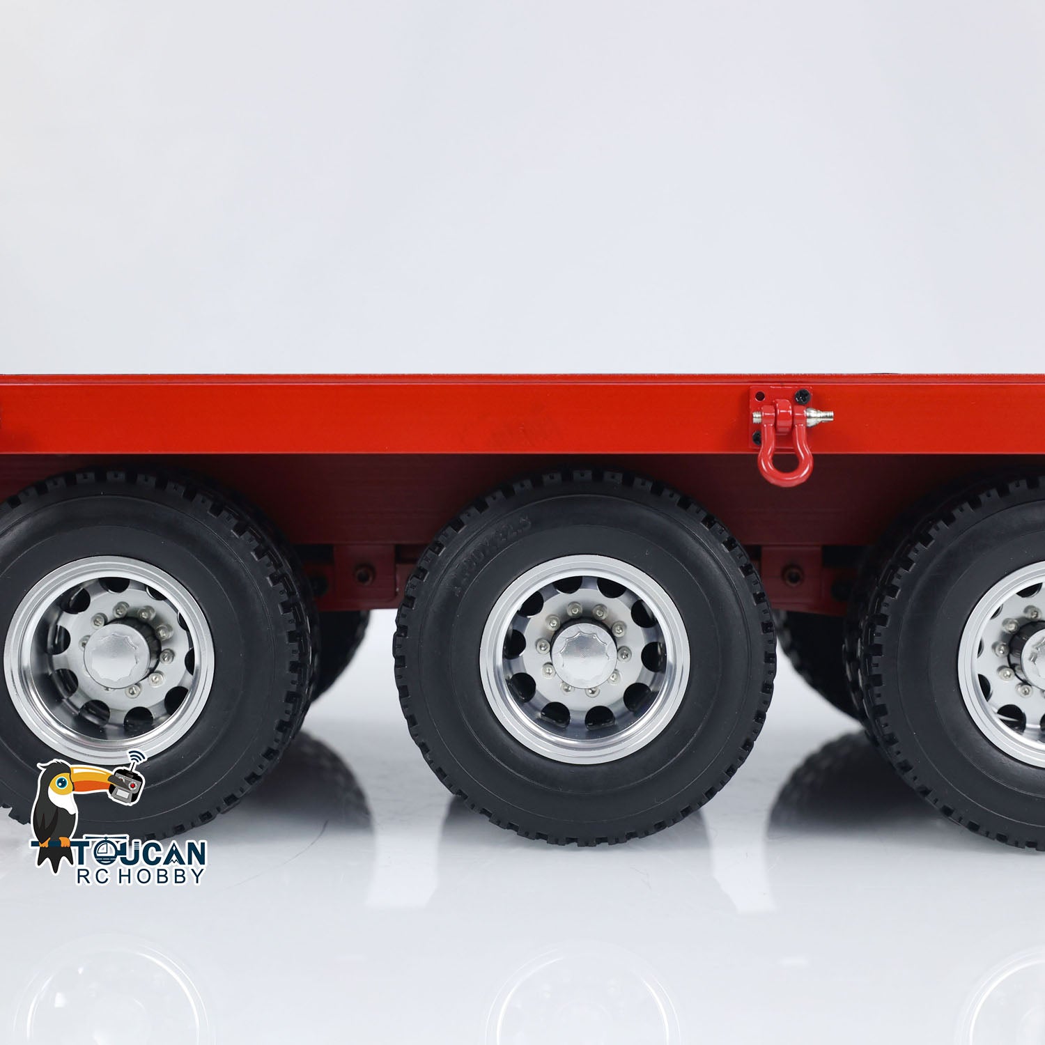 1/14 Scale RC Tractor Truck Metal Semi Trailer with 4 Axles - Remote Control Car Accessory for Hobbyists | DIY Assembly & Painted Model | Perfect for RC Car Racing and Collection Displays