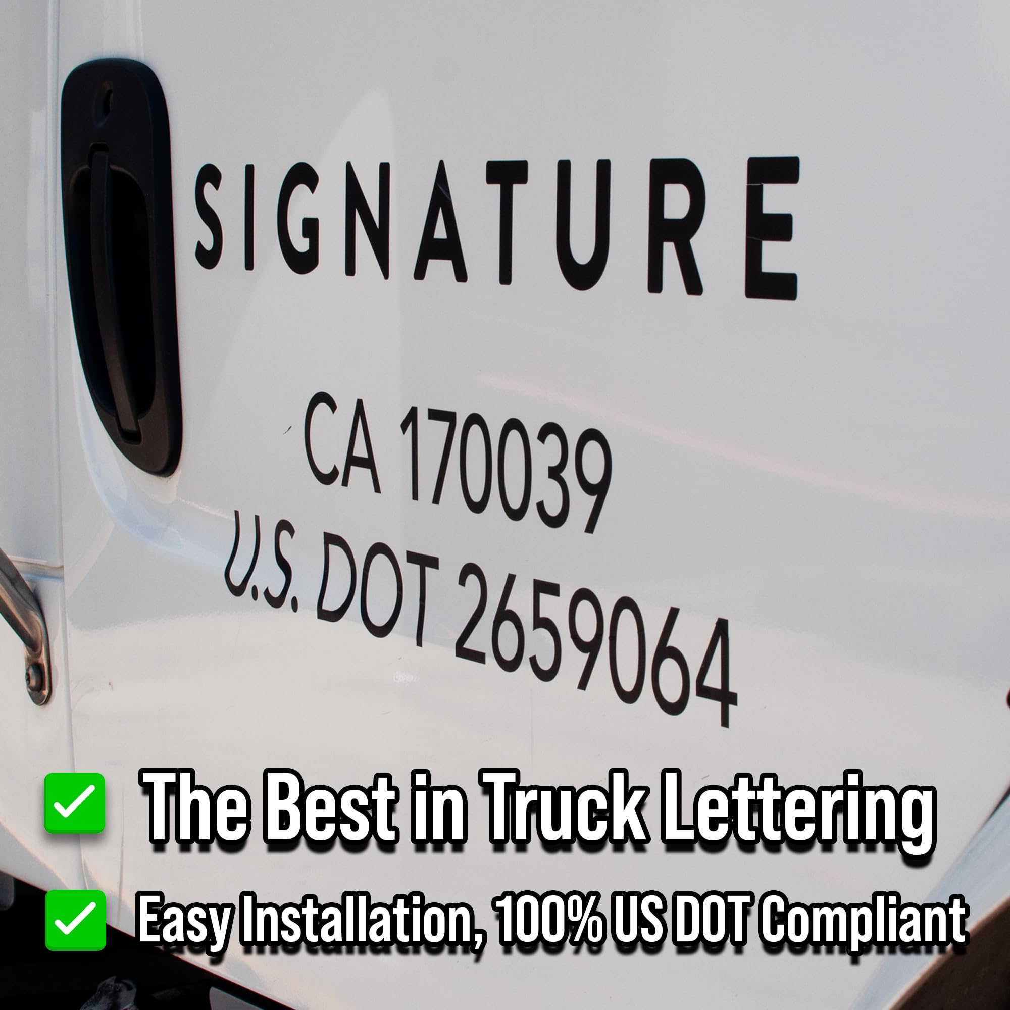 USDOT, MC Carrier, CA Number, GVW, KYU, VIN - Commercial Truck Compliance Die Cut Decal Stickers (2-Pack) - Perfect for DOT Regulations & Fleet Identification