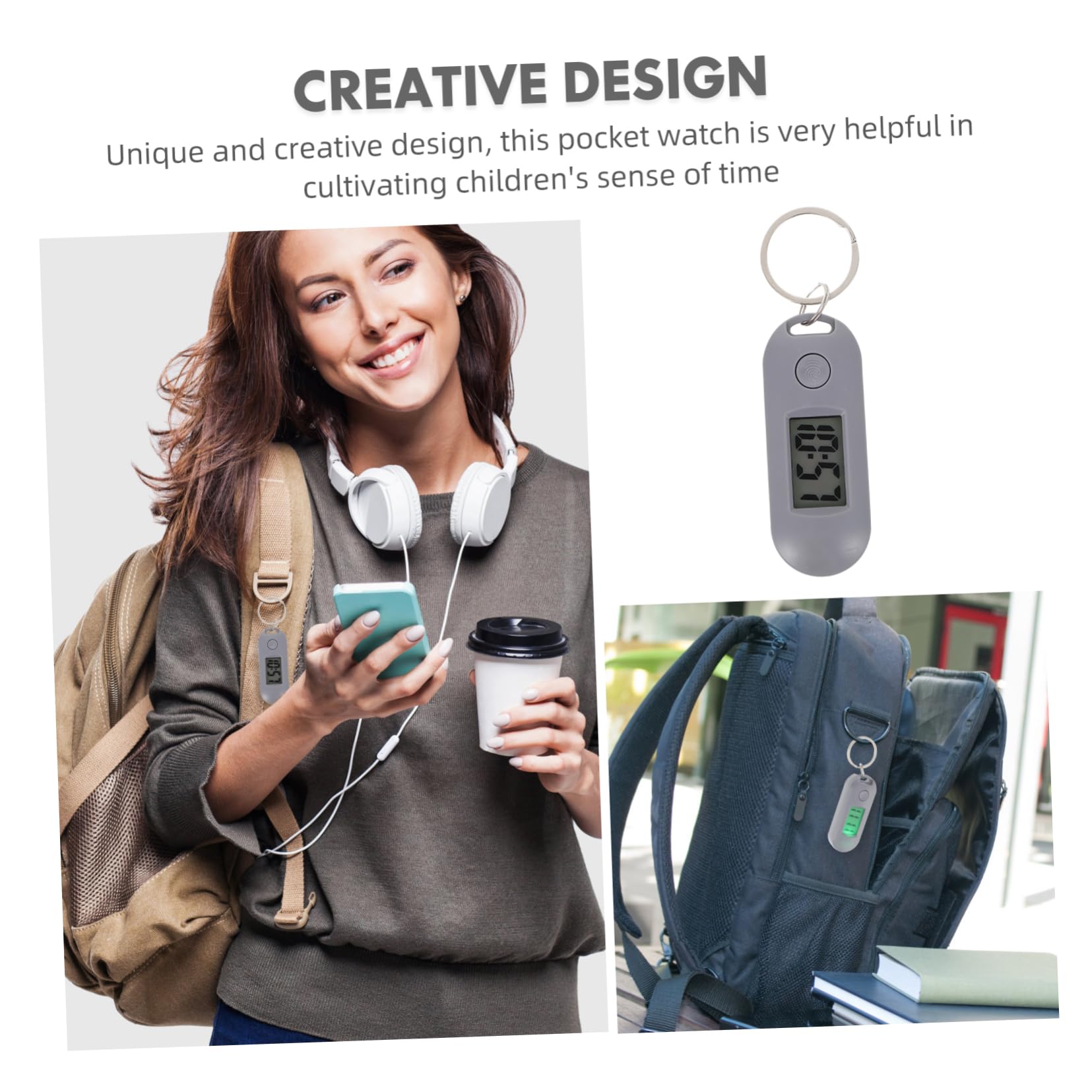 NULYLU 3-Pack Digital Keychain Watch with Carabiner Clip - Waterproof Electronic Key Fob Watch for Students, Kids & Outdoor Activities - Perfect for Backpacks, Keys & Hiking Gear