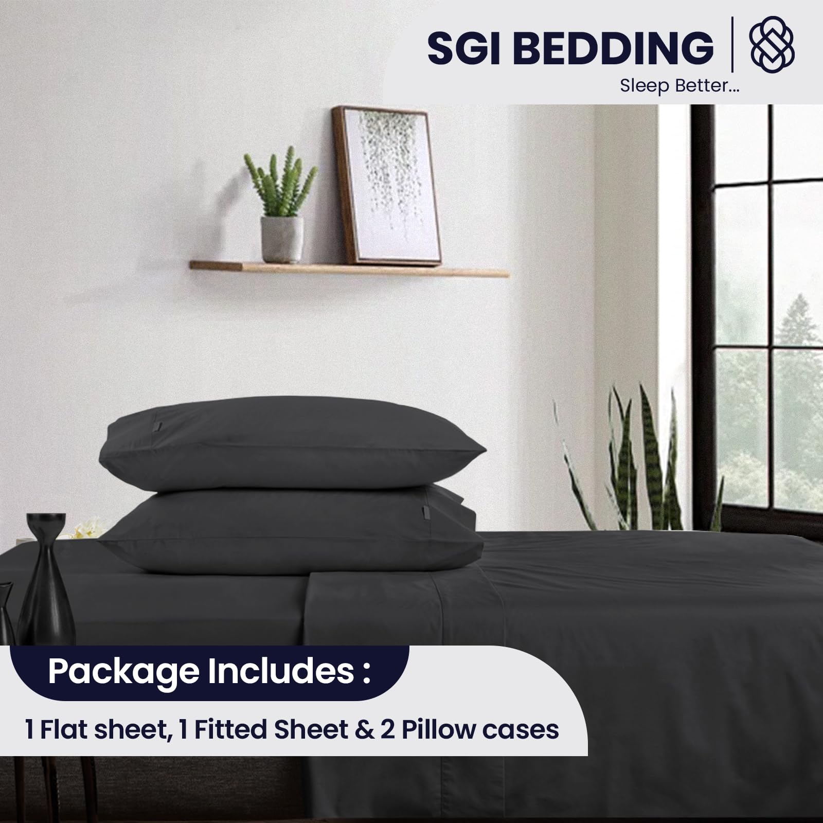 Premium 1000 Thread Count Egyptian Cotton King Size Bed Sheet Set - 15