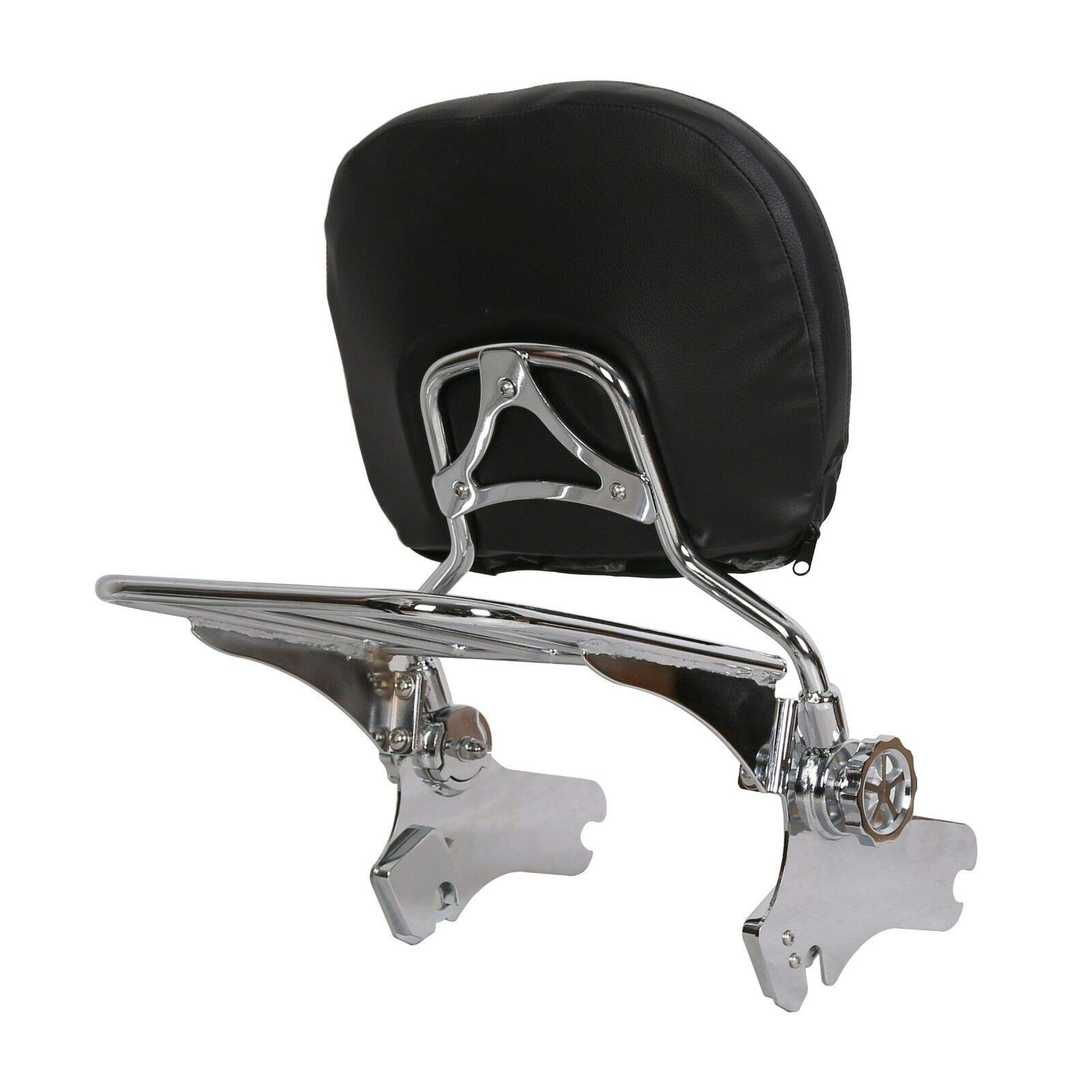Adjustable Sissy Bar Backrest & Luggage Rack for Harley Davidson 000565 - Universal Fit Motorcycle Passenger Back Support & Storage Rack for Long Rides and Road Trips