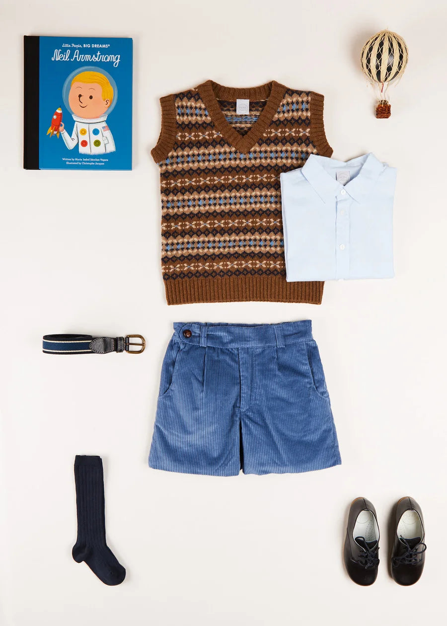 Fair Isle Knitted Vest for Boys - Cozy Winter Pullover with Nordic Patterns - Perfect for School, Holidays & Family Gatherings