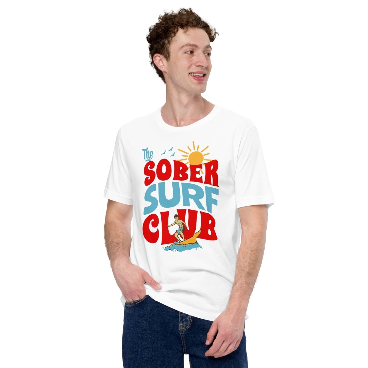 Sober Surf Club Unisex T-Shirt - Comfortable Cotton Tee for Men & Women - Perfect for Beach, Surfing & Casual Wear