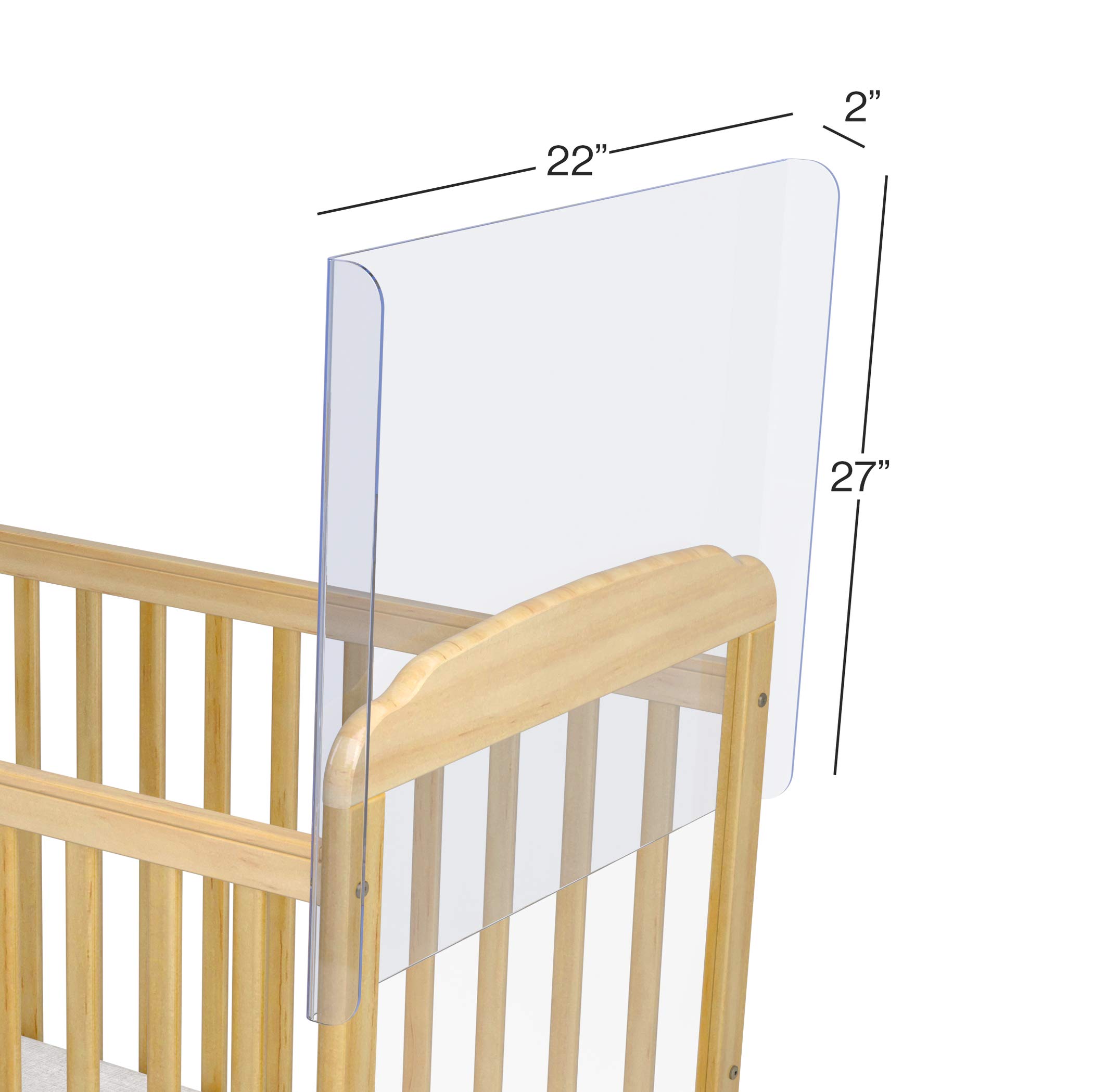 Foundations CareShield 1-Sided Crib Divider - Clear Plexiglass Safety Barrier for SafetyCraft & Serenity Cribs - Easy Installation Baby Crib Partition for Daycare Centers & Nurseries - Increases Crib Capacity (1-Pack) - Perfect for Childcare Facilities & Home Nurseries
