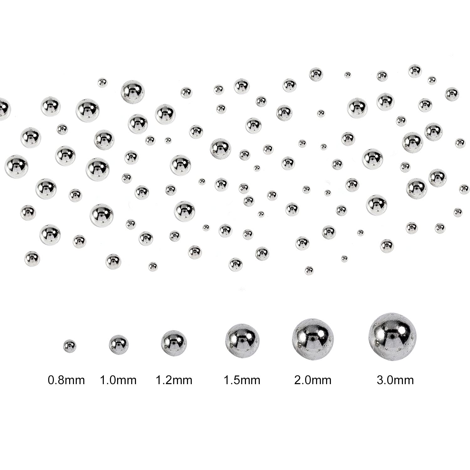 3D Metal Nail Art Beads & Pearls - Mini Caviar Bead Balls for DIY Nail Design & Decoration - Perfect for Manicures, Nail Art, and Craft Projects